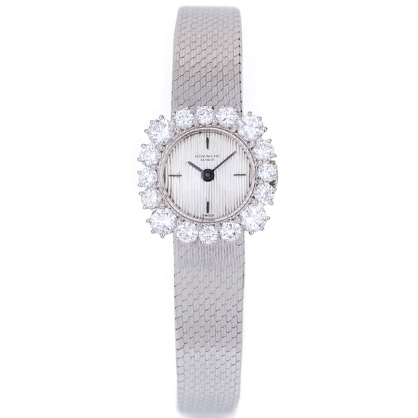 Patek Philippe Ladies Wristwatch | Large Diamond Bezel | 19mm | 18k White Gold | Circa 1970's