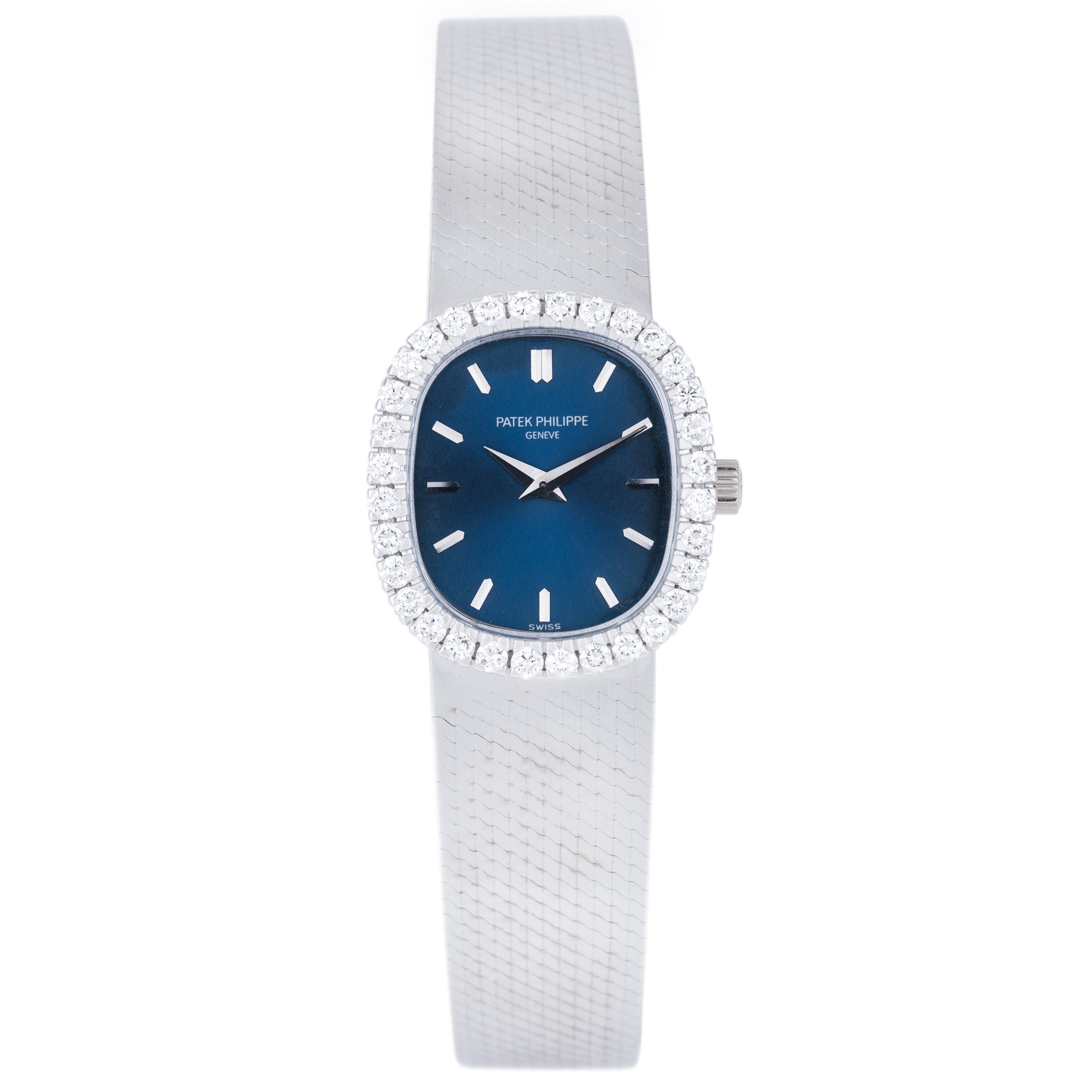Patek Philippe Lady Ellipse | REF. 4134/4 | 18k White Gold | Diamond Bezel & Blue Dial | Manual | 1970s