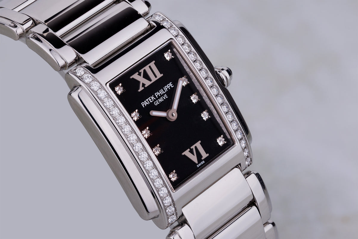 Patek Philippe Twenty-4 | REF. 4910/10A-001 | Diamond Bezel & Dial | Stainless Steel | Box & Papers | 2021