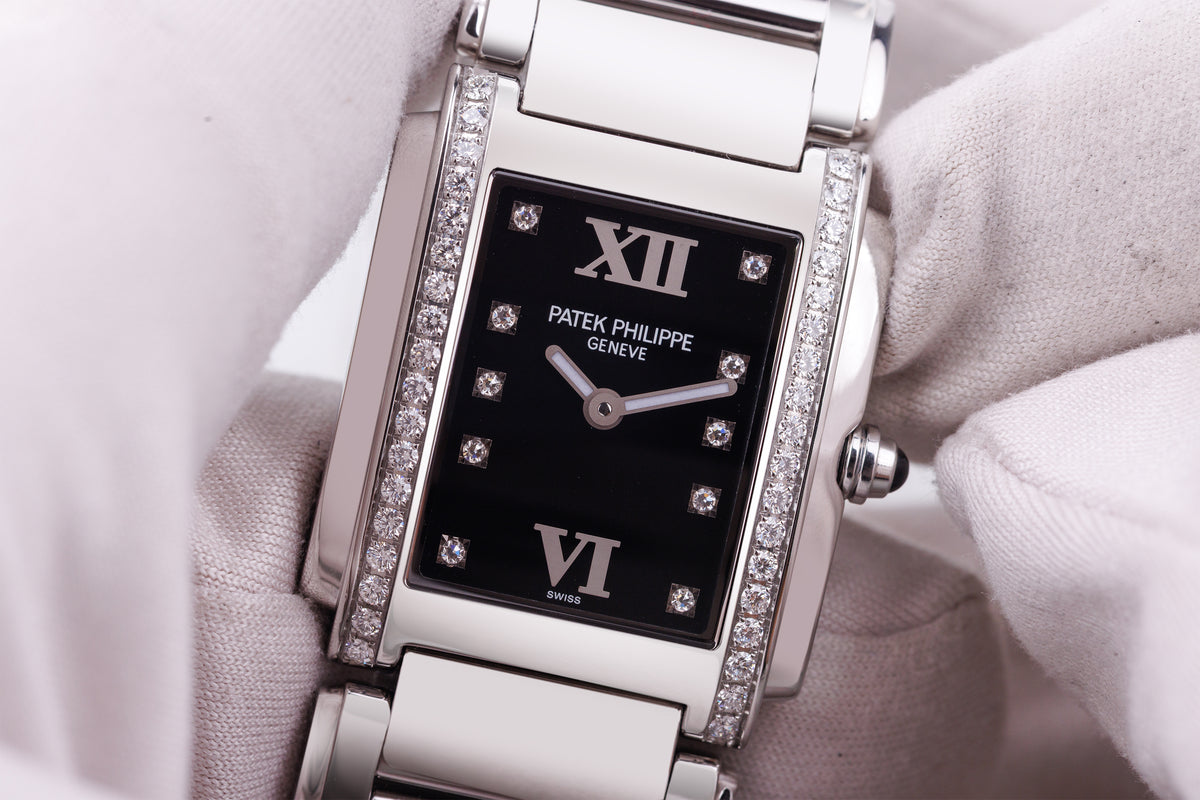 Patek Philippe Twenty-4 | REF. 4910/10A-001 | Diamond Bezel & Dial | Stainless Steel | Box & Papers | 2021