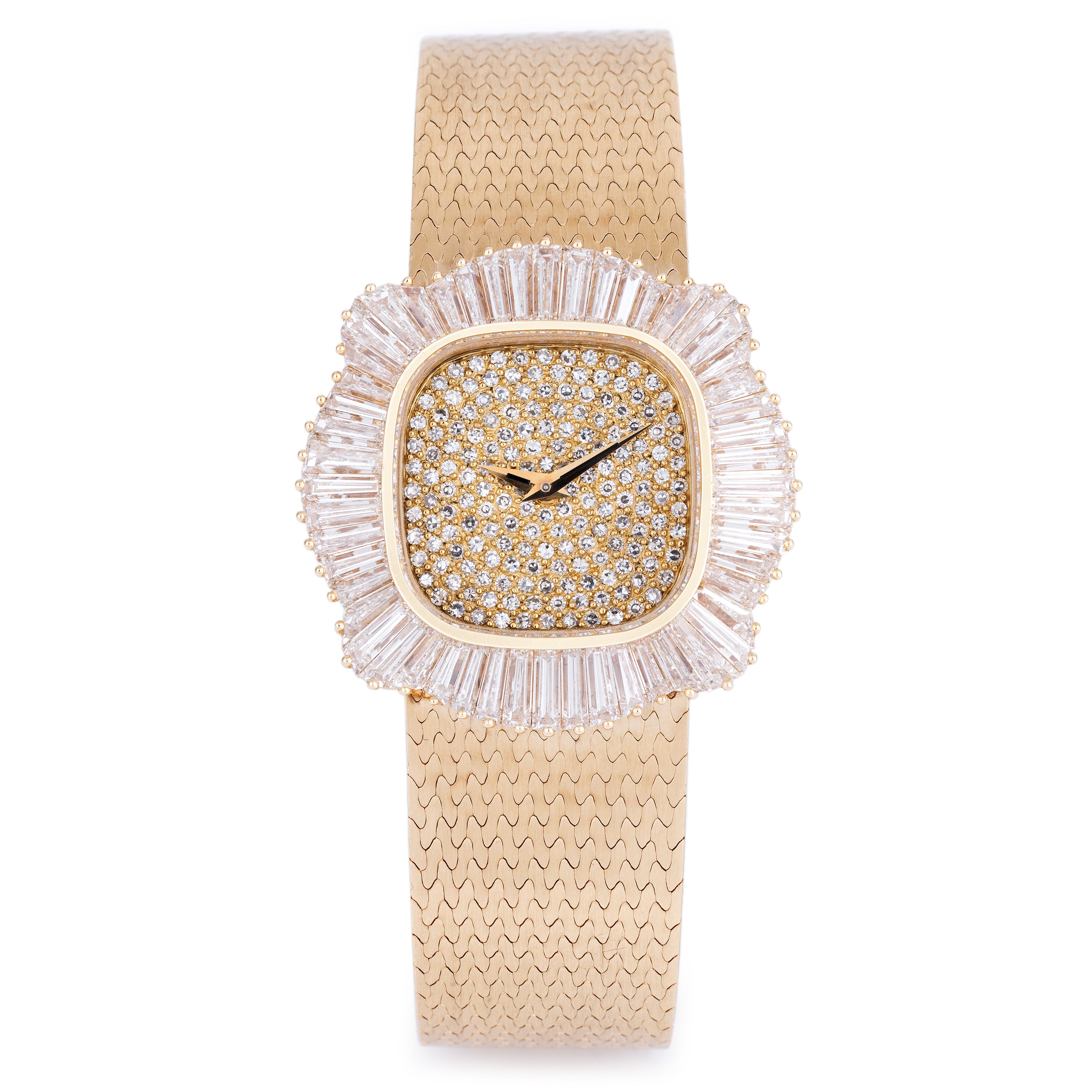 Patek Philippe 1980's Ladies Watch | REF. 4373/1 | Pavé Diamond Dial & Channel Set Diamond Bezel | 30mm | 18k Yellow Gold