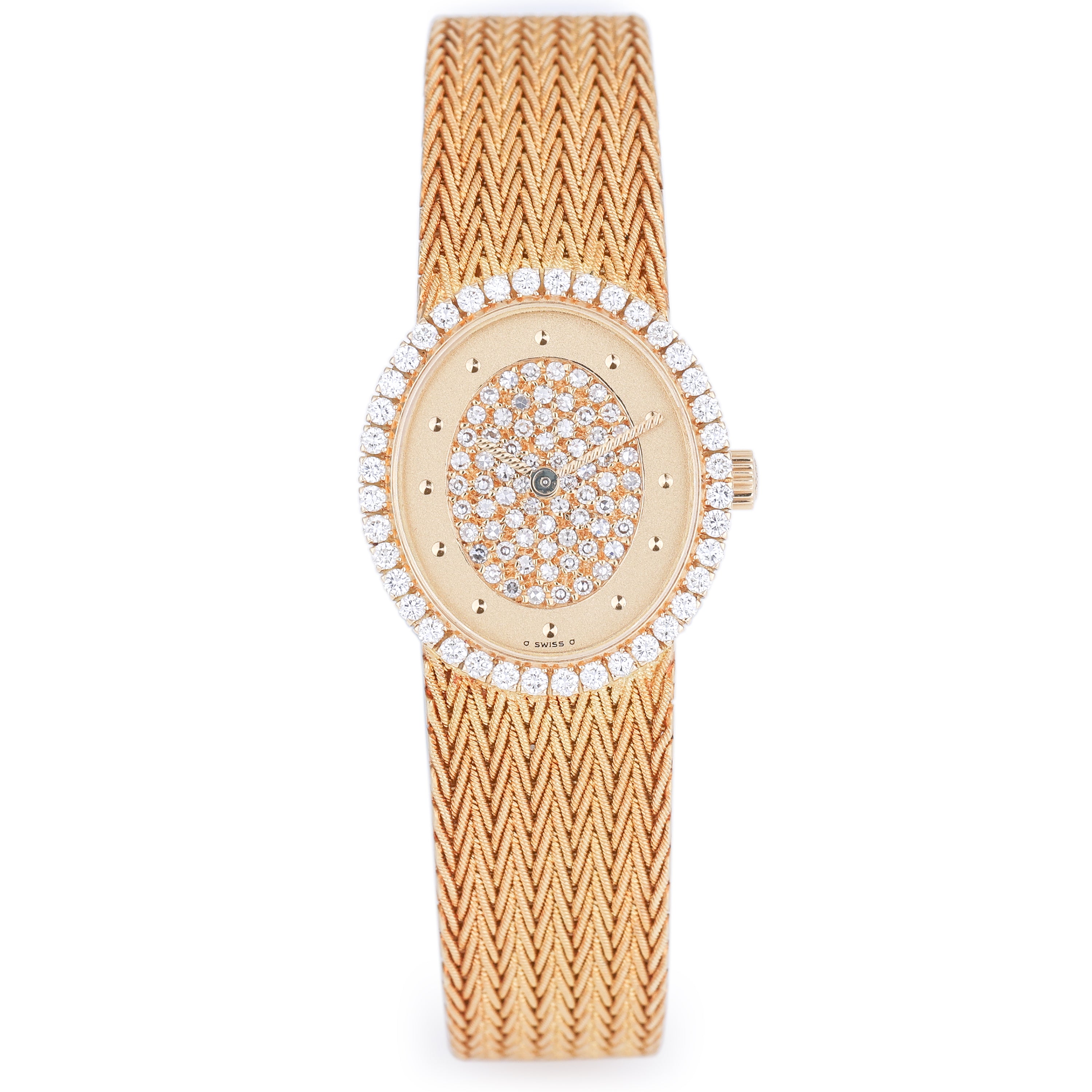 Patek Philippe 1980's Ladies Watch | REF. 4506/1 | Oval Diamond Dial & Bezel | 21mm | 18k Yellow Gold