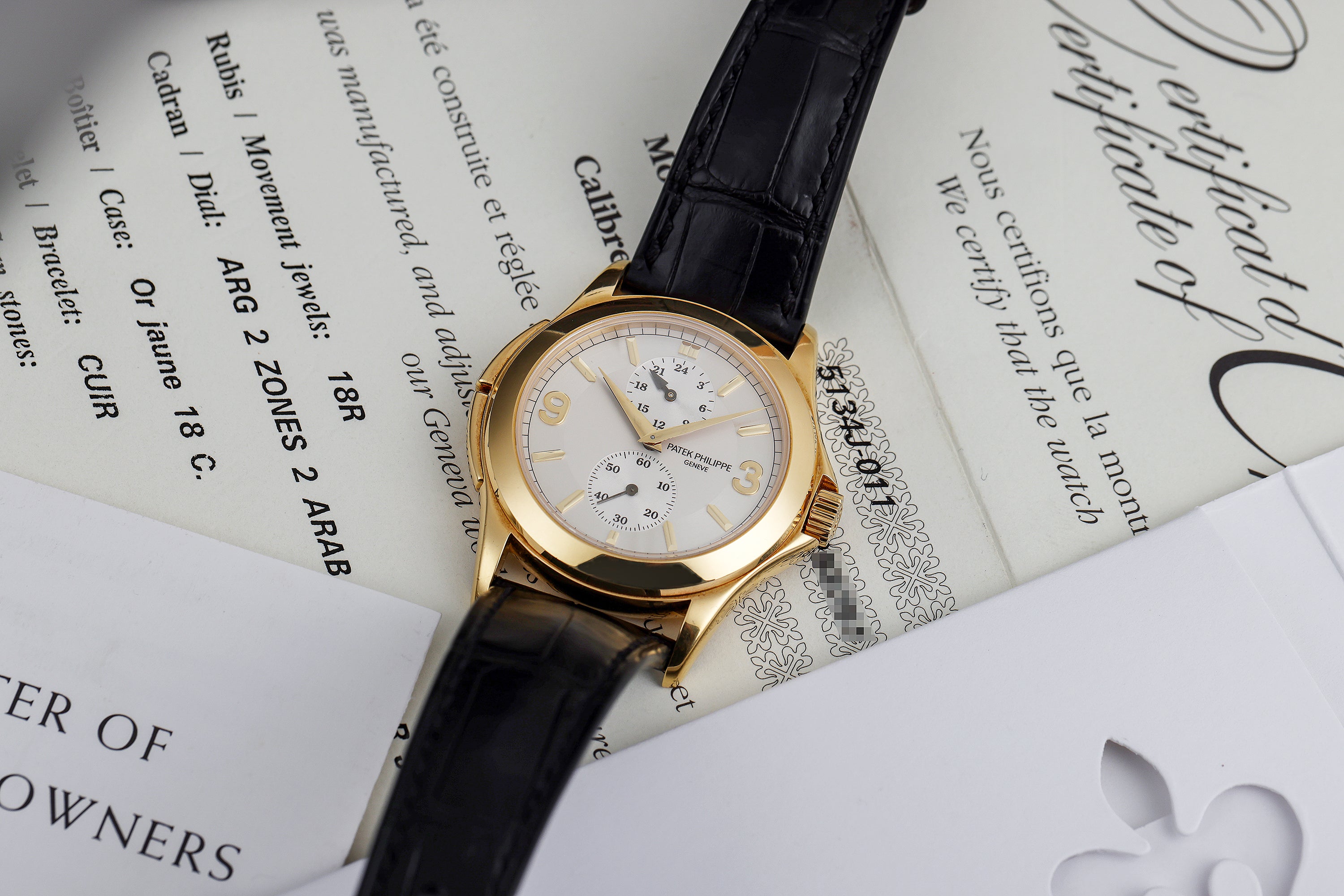 Patek Philippe Calatrava Travel Time | REF. 5134J-011 | 18k Yellow Gold | 37mm | Box & Papers | 2006