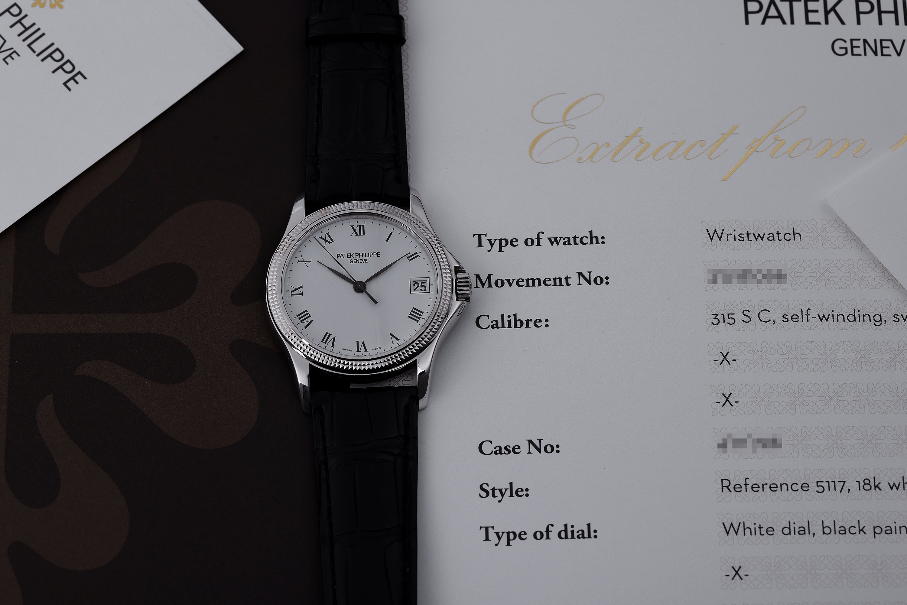 Patek Philippe Calatrava | REF. 5117G | Date | 18k White Gold | 37mm | Extract From Archives | 2000
