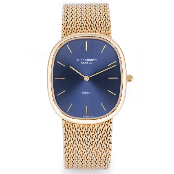 Rare Patek Philippe Ellipse 'Gübelin' Signed Dial | REF. 3738/1 | 30.5mm | 18k Yellow Gold | 1990's