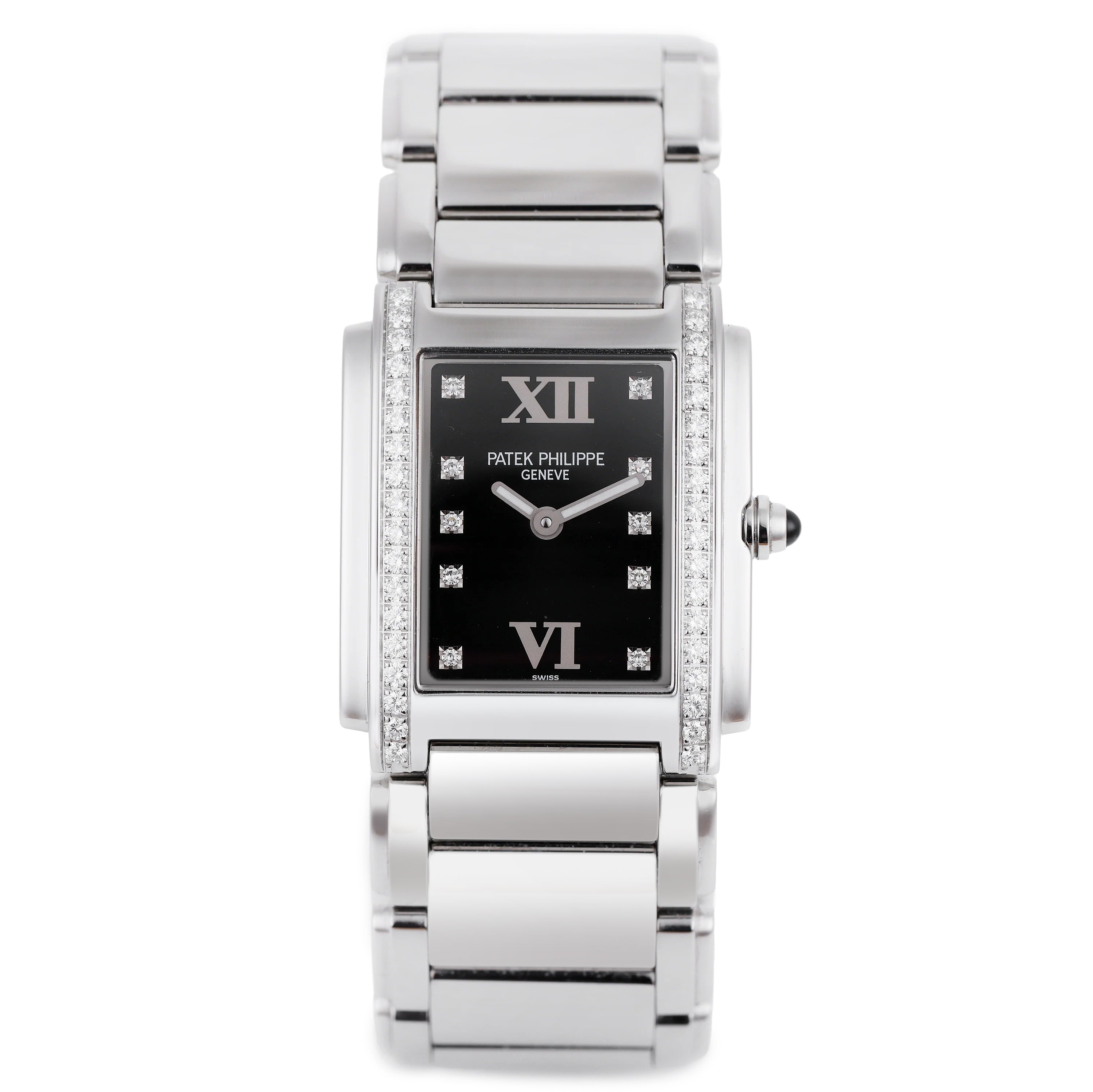 Patek Philippe Twenty-4 | REF. 4910/010 | Black Diamond Dial & Bezel | Stainless Steel
