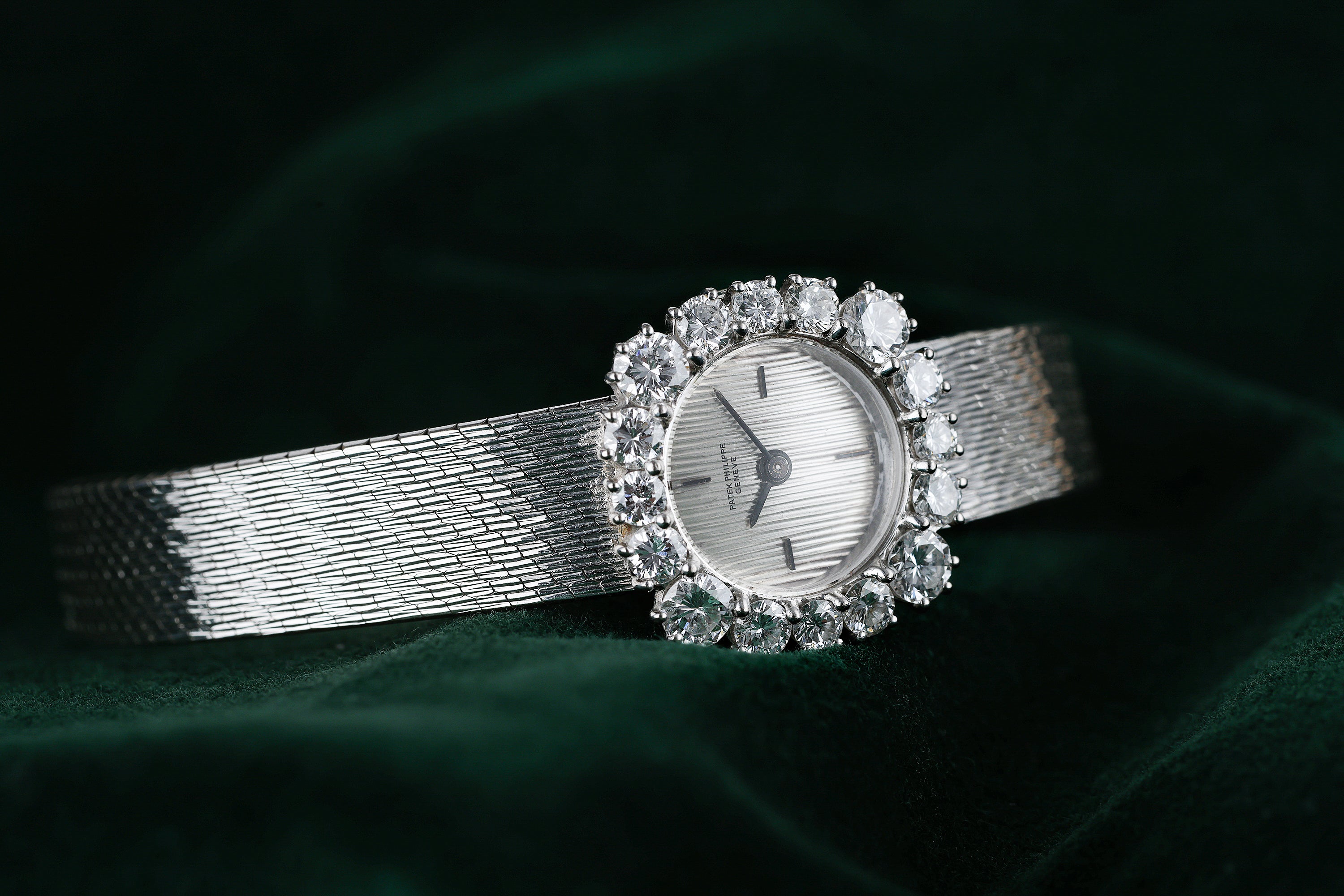 Patek Philippe Ladies Wristwatch | Large Diamond Bezel | 19mm | 18k White Gold | Circa 1970's