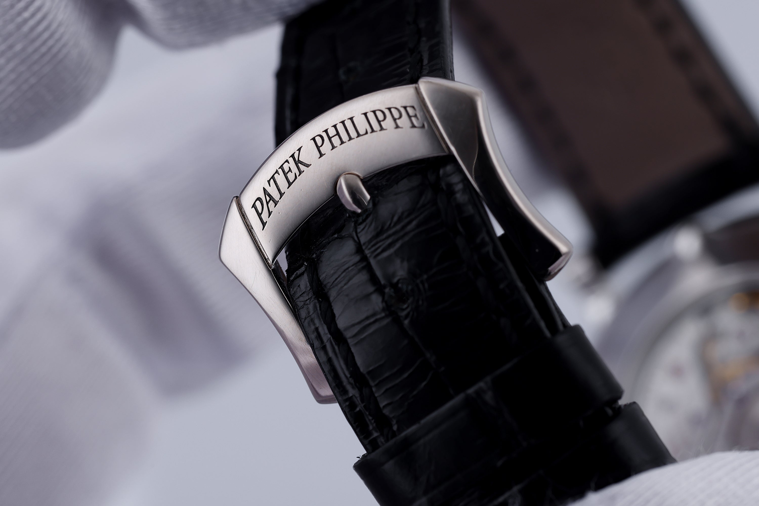 Patek Philippe Ladies Complications Moonphase | REF. 4958G | Diamond Hours & Bezel | Mother of Pearl Dial | 31mm | 18k White Gold | 2010's