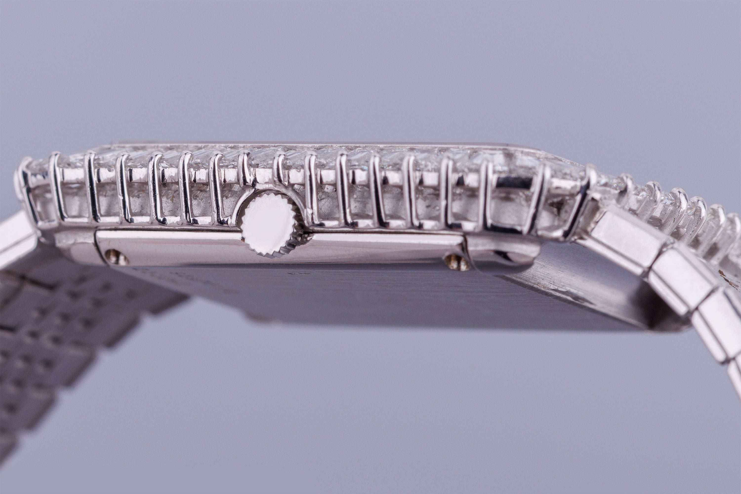 Rare 1970's Piaget | REF. 92975 H 6 | Onyx & Mother of Pearl Dial | Baguette Diamond Bezel & Bracelet Lining | 18k White Gold | 27.5mm