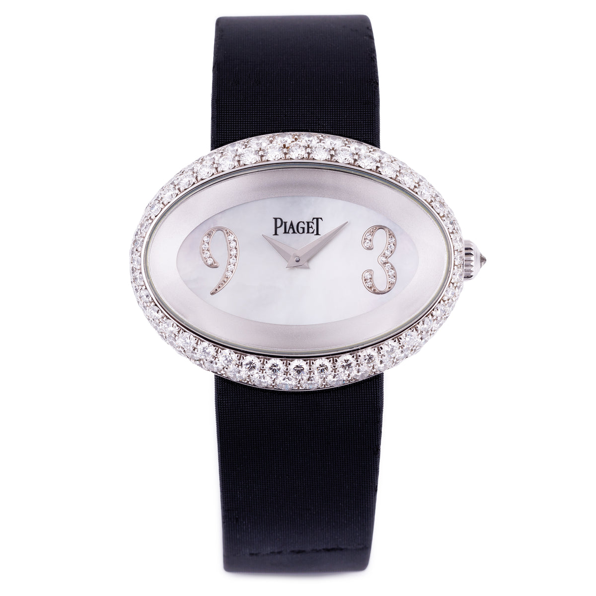 Piaget Limelight Oval-Shaped XL | REF. P10213 | Mother of Pearl & Diamonds | 18k White Gold | 40mm | Box & Papers | 2010