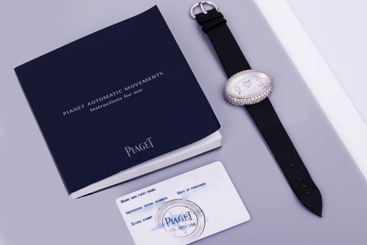 Piaget Limelight Oval-Shaped XL | REF. P10213 | Mother of Pearl & Diamonds | 18k White Gold | 40mm | Box & Papers | 2010