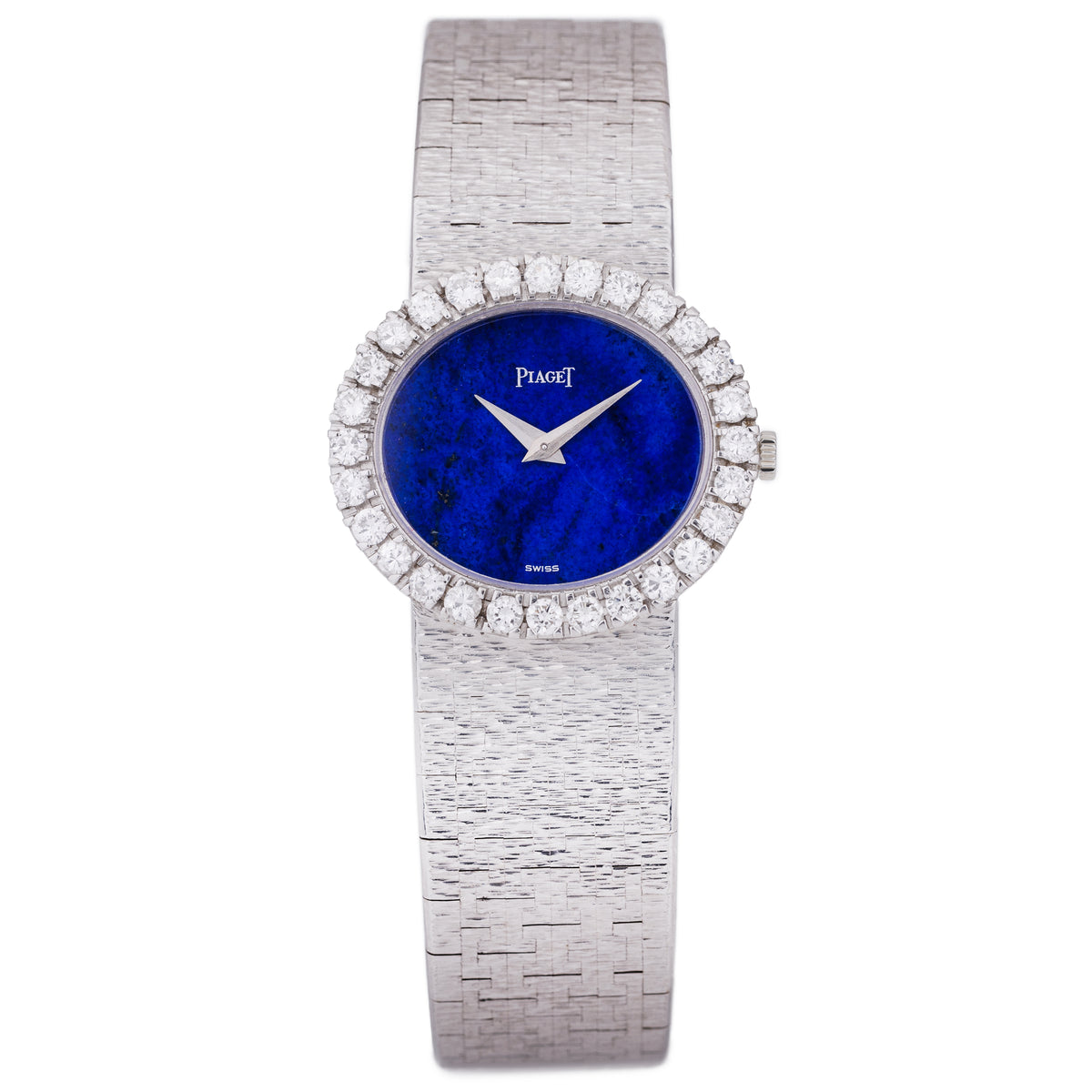 Piaget Ladies Wristwatch | REF. 9804 A 6 | Lapis Lazuli Dial | Diamond Bezel | 18k White Gold | 27mm | 1960's-1970's