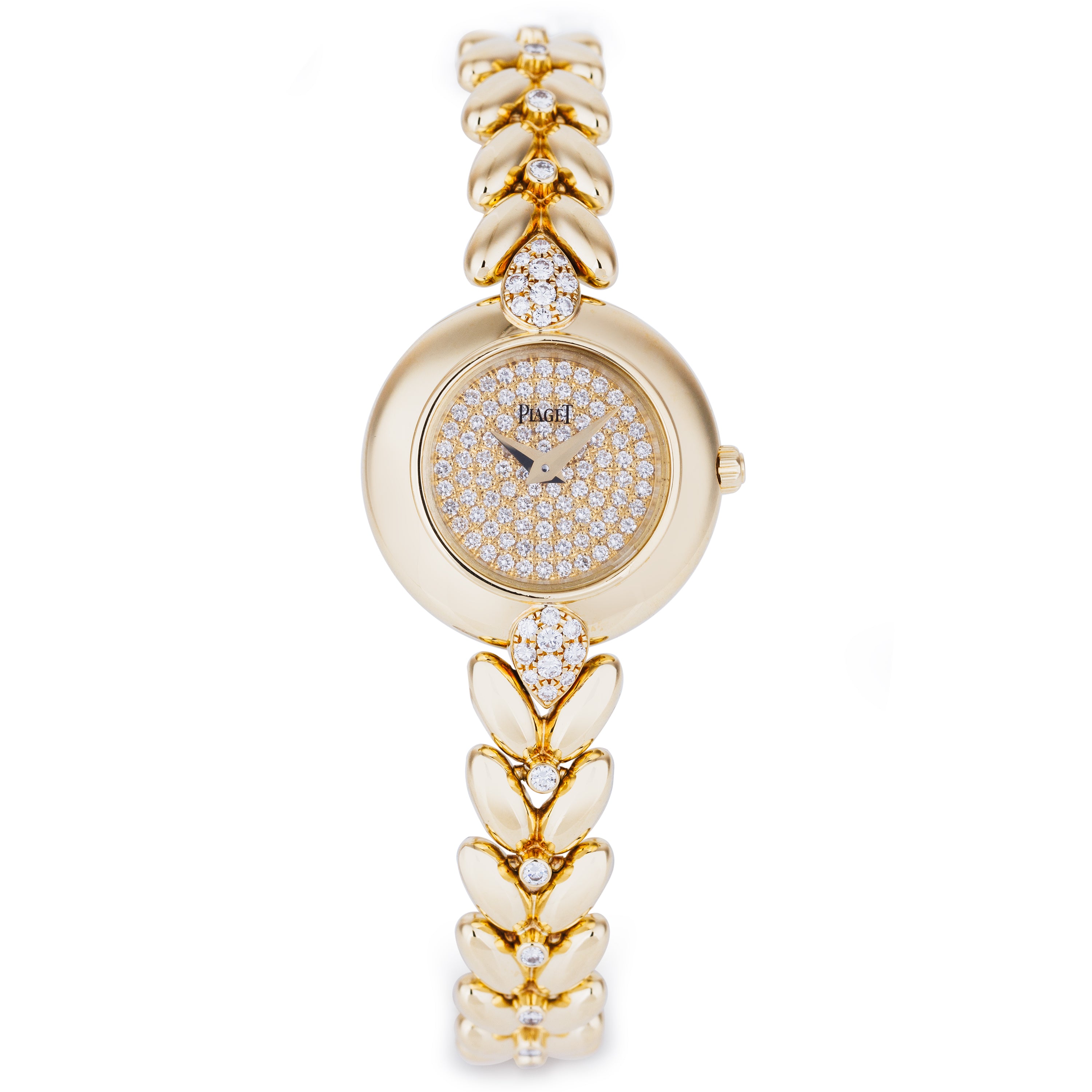 Piaget 1980s Ladies Watch | REF. 5213 E 114 | Pavé Diamond Dial, Shoulders & Accents | 18k Yellow Gold | 23mm