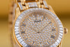 Unworn Piaget Polo Round Ladies Diamond Watch | REF. 22009 M 506 D | 18k Yellow Gold | Pave Diamond Dial with Baguette Diamond Hours | Baguette Diamond Bezel & Bracelet | Circa 2000's
