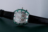 Piaget Chronograph | REF. 14488 | Green Mother of Pearl & Pave Diamond Dial, Emerald Hours | Emerald & Diamond Bezel | 18k White Gold | Circa 1990's