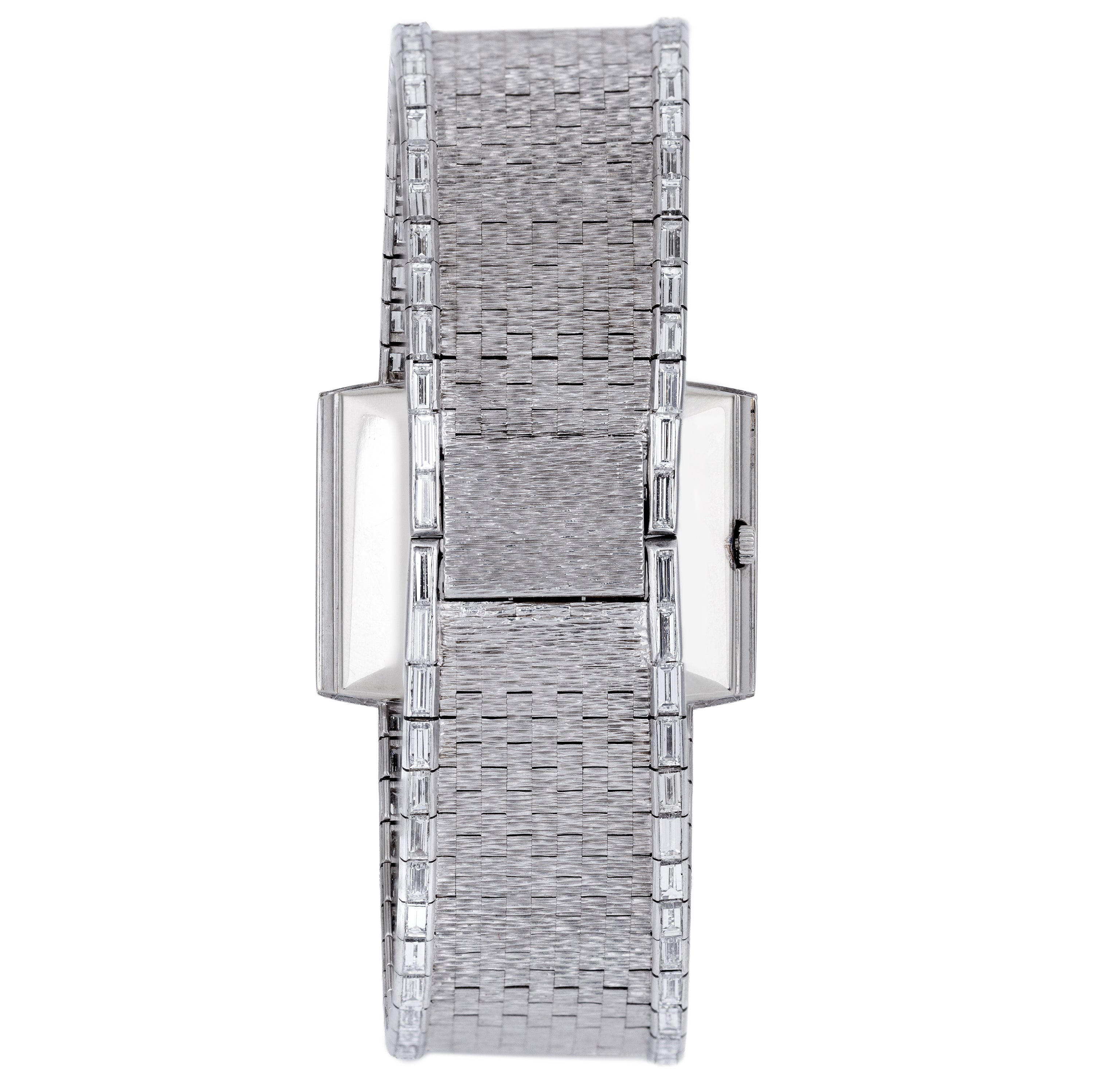 Rare 1970's Piaget | REF. 9665 H 6 | Lapis Lazuli Dial | Baguette Diamond Bezel & Bracelet Lining | 18k White Gold | 31.5mm