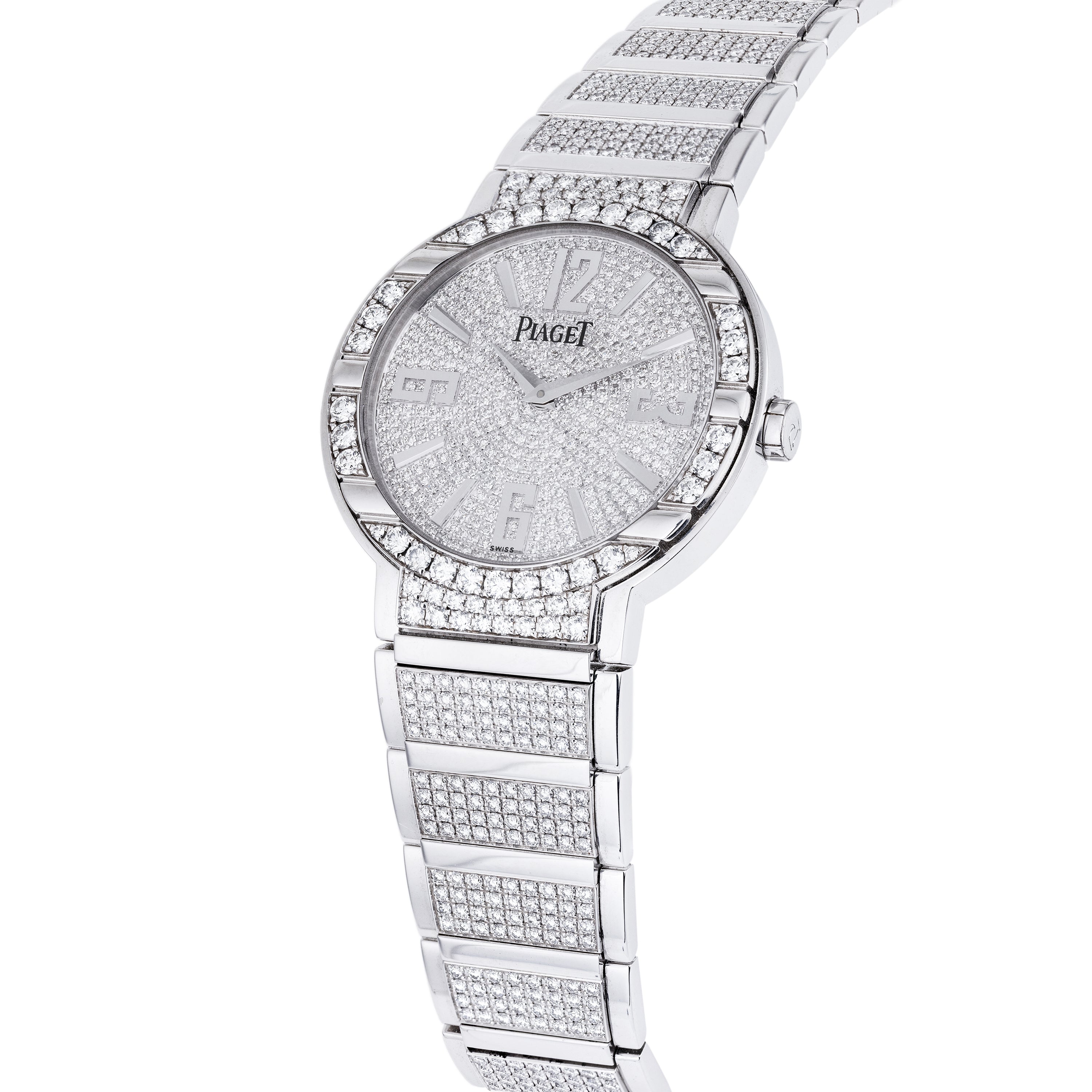 Piaget Polo Large GOA26026 18k White Gold Pave Dial & Bracelet