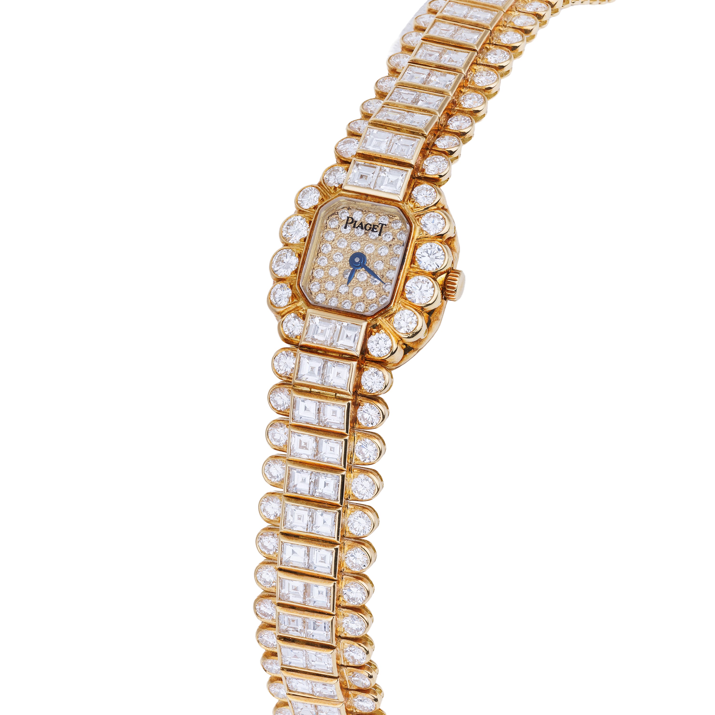Vintage & Rare Piaget Watch | Round & Princess Diamonds | 18k Yellow Gold | Circa 1990s