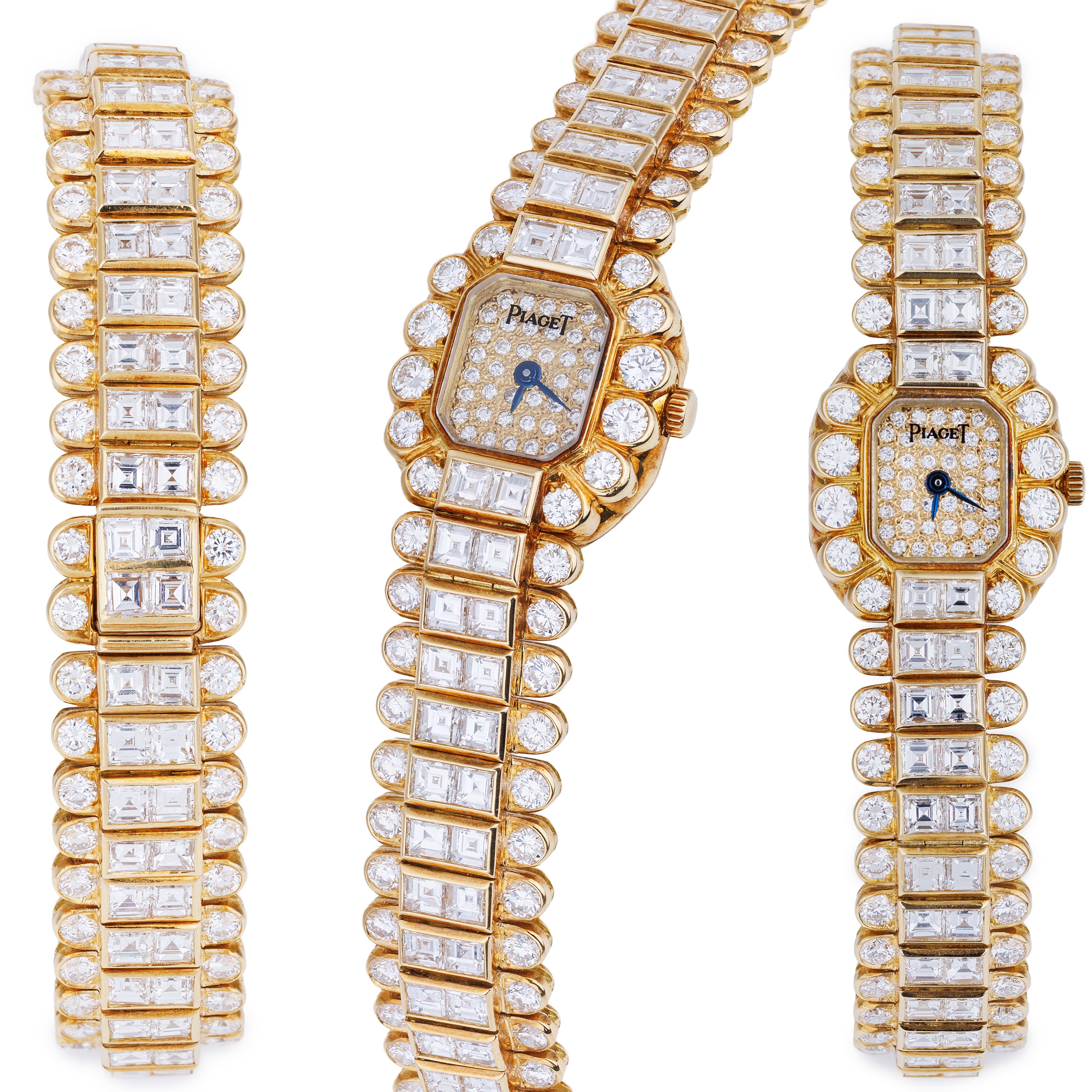 Vintage & Rare Piaget Watch | Round & Princess Diamonds | 18k Yellow Gold | Circa 1990s