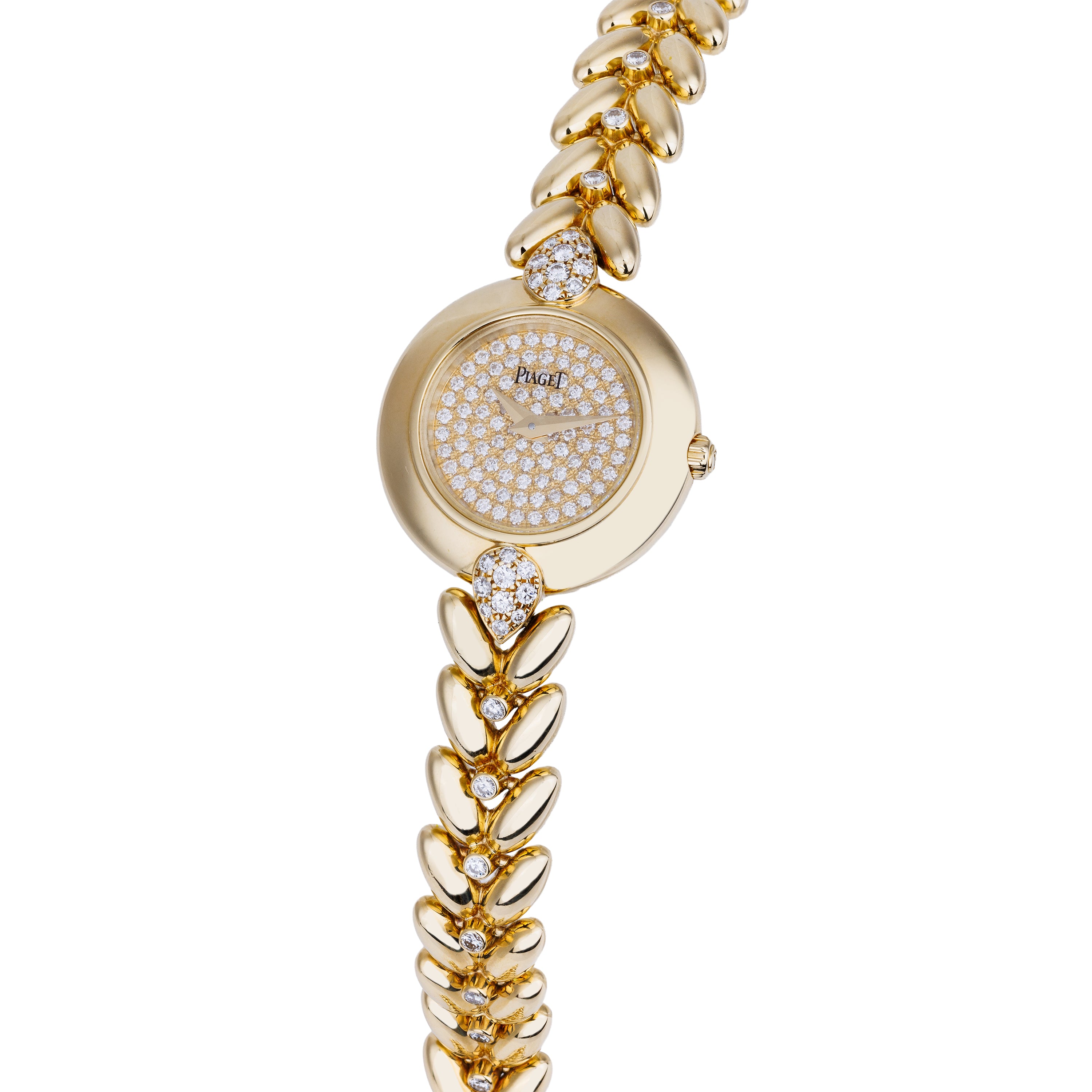 Piaget 1980s Ladies Watch | REF. 5213 E 114 | Pavé Diamond Dial, Shoulders & Accents | 18k Yellow Gold | 23mm
