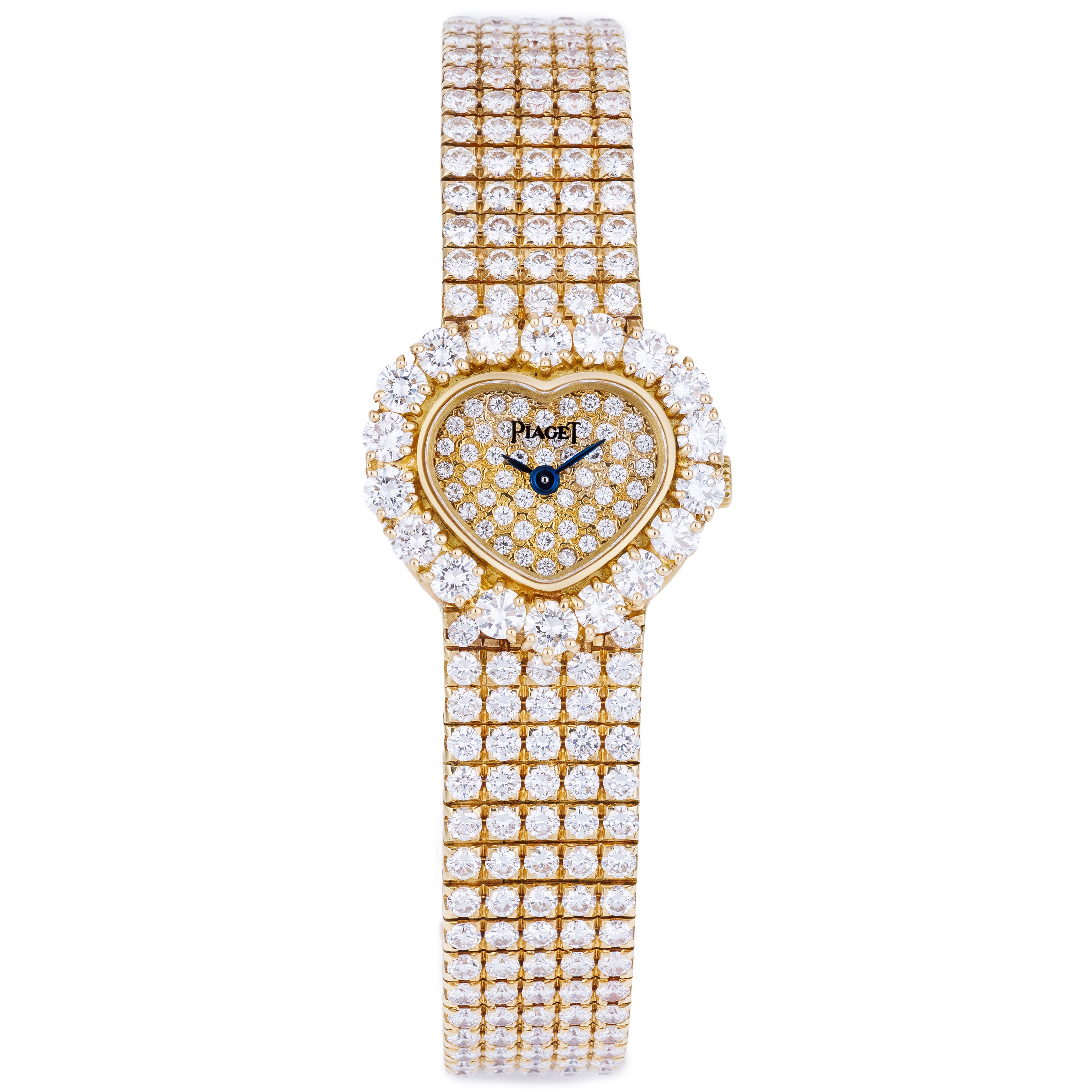 Rare Vintage Piaget Heart-Shaped Ladies Diamond Watch | REF. 8401 C 626 | Pave Diamond | 21.5mm | 18k Yellow Gold | 1980's | Quartz