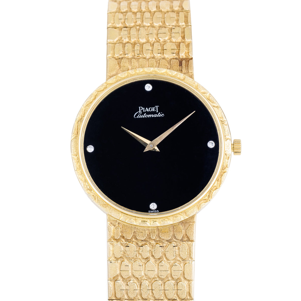 Vintage Piaget | Onyx Dial & Diamond Dial | Automatic | 18k Yellow Gold | Circa 1980's | 34mm
