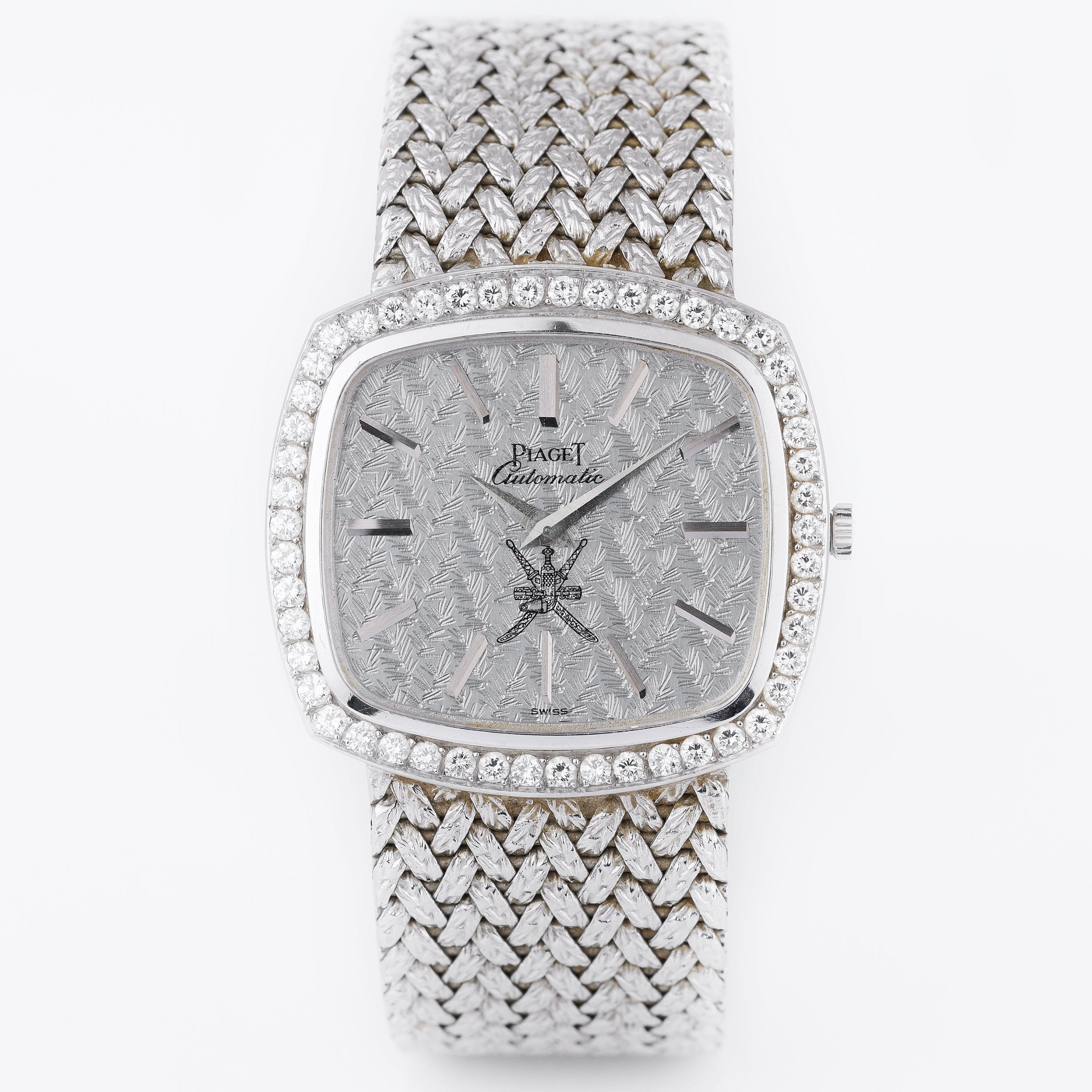 Unworn Vintage Piaget x Asprey | Khanjar Textured Dial | REF. 12435 D 2 | 18k White Gold | Circa 1980's