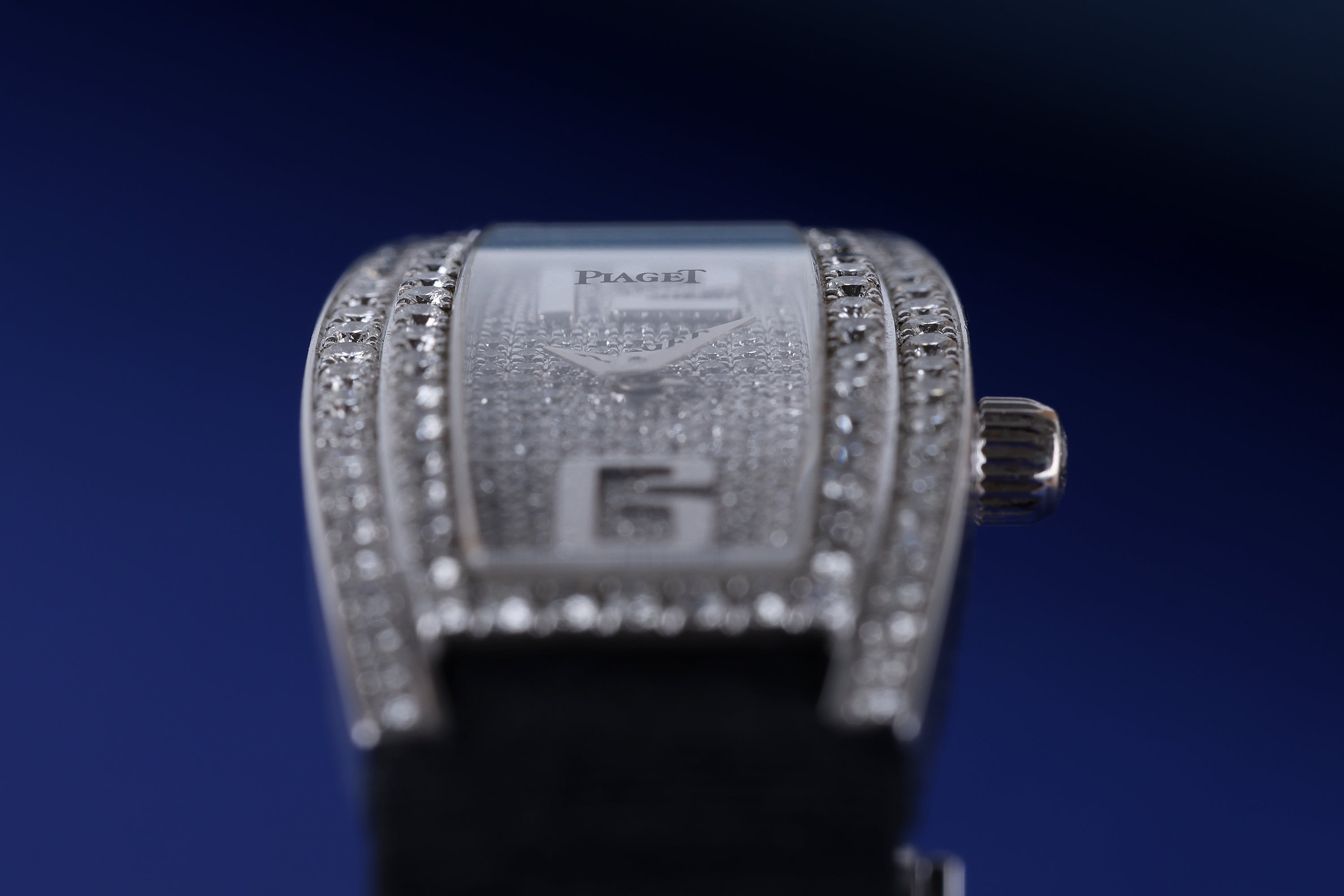 Piaget Limelight Tonneau | Pavé Diamond Dial & Bezel | 18k White Gold | 18mm | 2000's