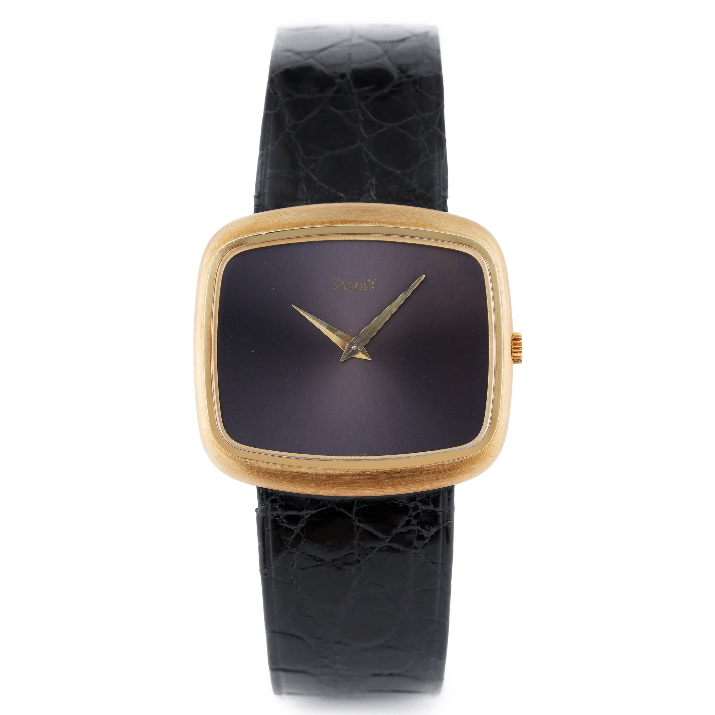 Unworn Piaget Vintage 'TV-Shaped' Wristwatch | REF. 9751 | Grey / Mauve Dial | 32mm | 18k Yellow Gold | Manual Wind | 1973