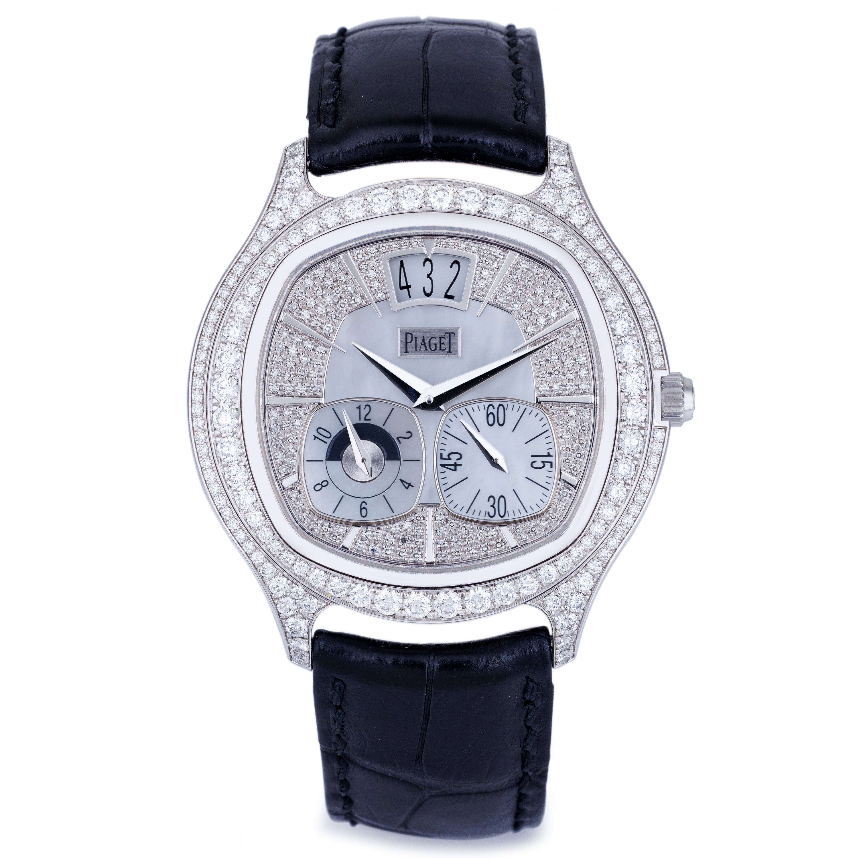 Piaget Polo Emperador Dual Time | REF. G0A32018 | Automatic | Mother of Pearl & Pavé Diamond | 18k White Gold | 42mm | Box & Papers