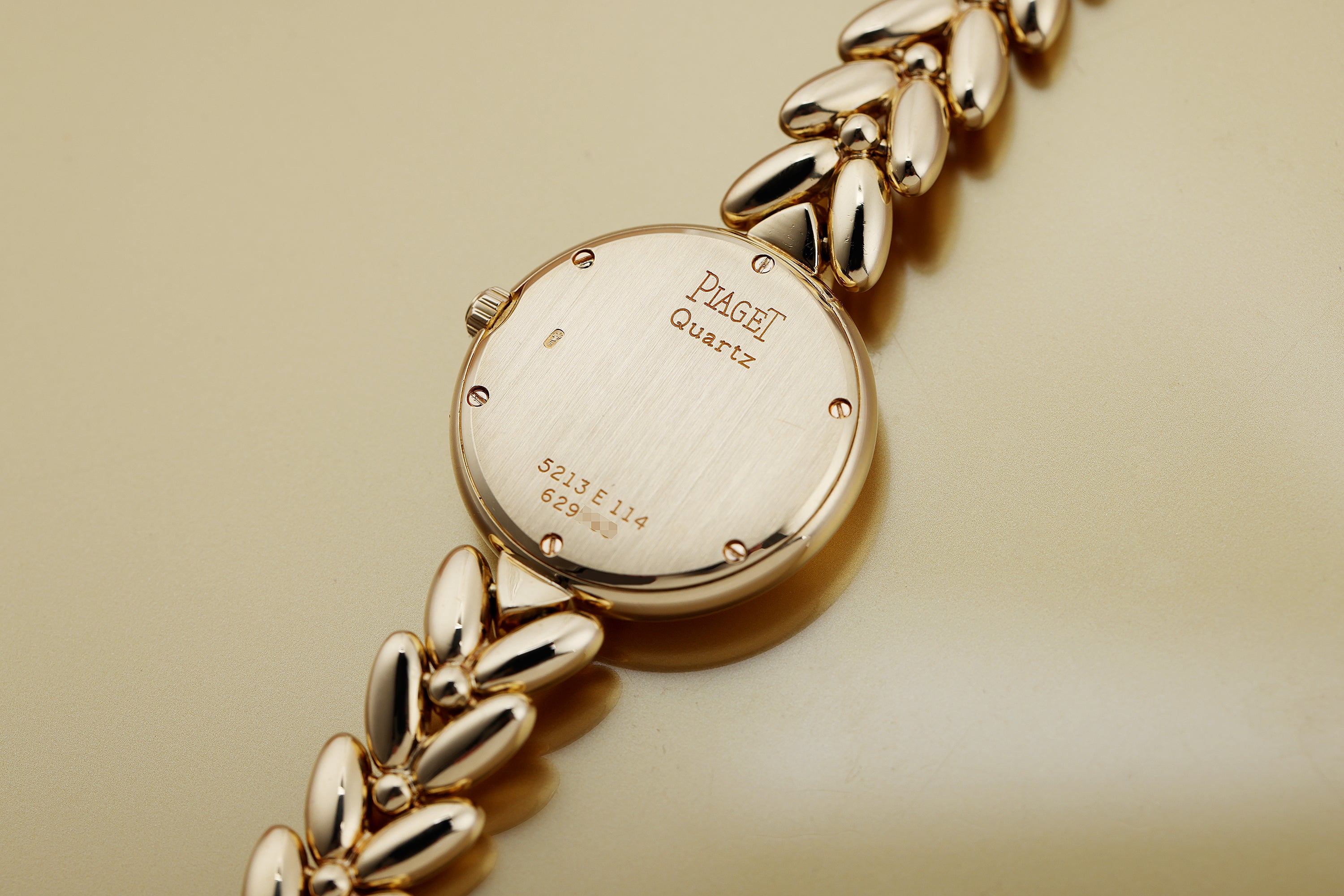 Piaget 1980s Ladies Watch | REF. 5213 E 114 | Pavé Diamond Dial, Shoulders & Accents | 18k Yellow Gold | 23mm