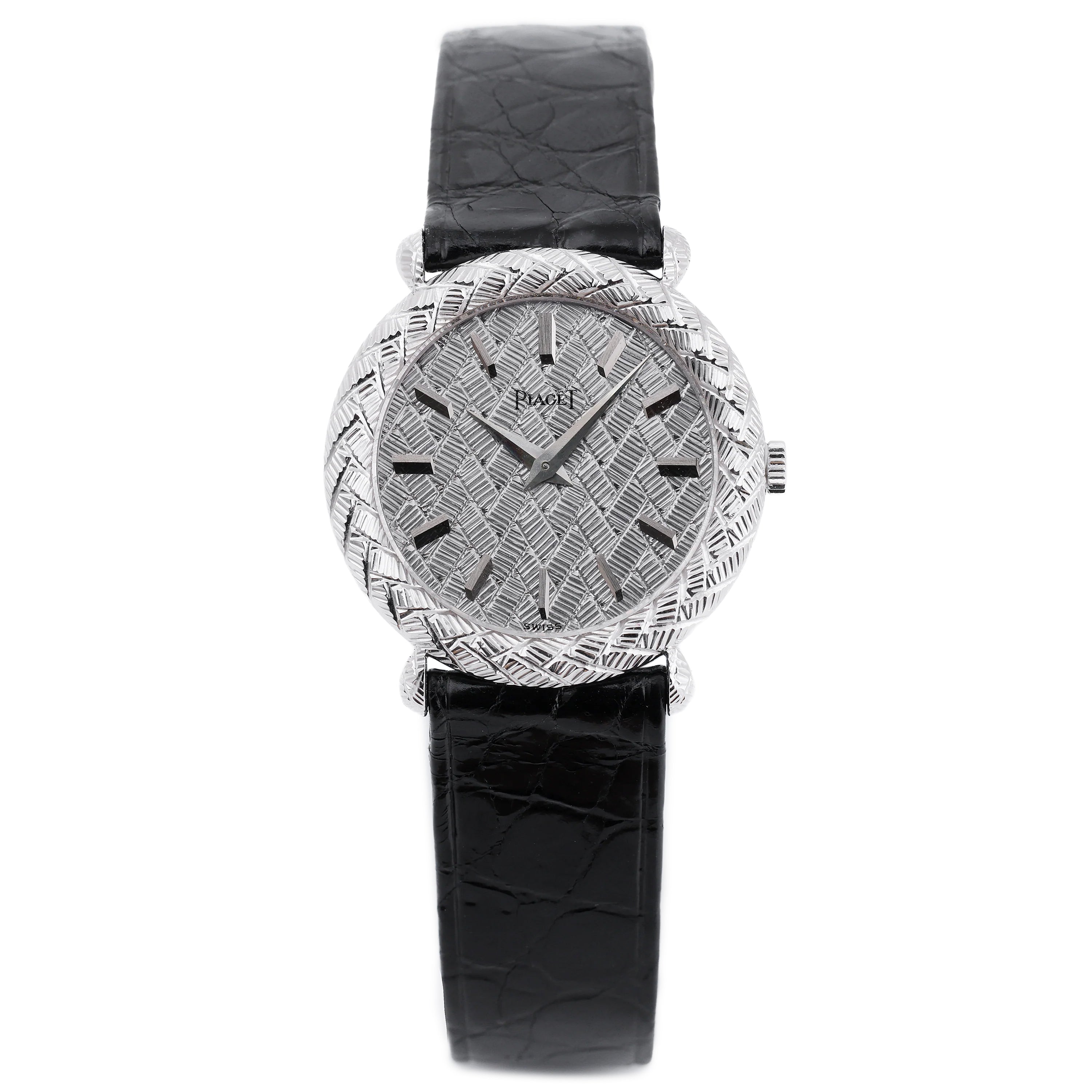 Unworn Piaget Vintage Wristwatch | REF. 90408 | Engraved Dial | Manual Wind | 26mm | 18k White Gold | 1973