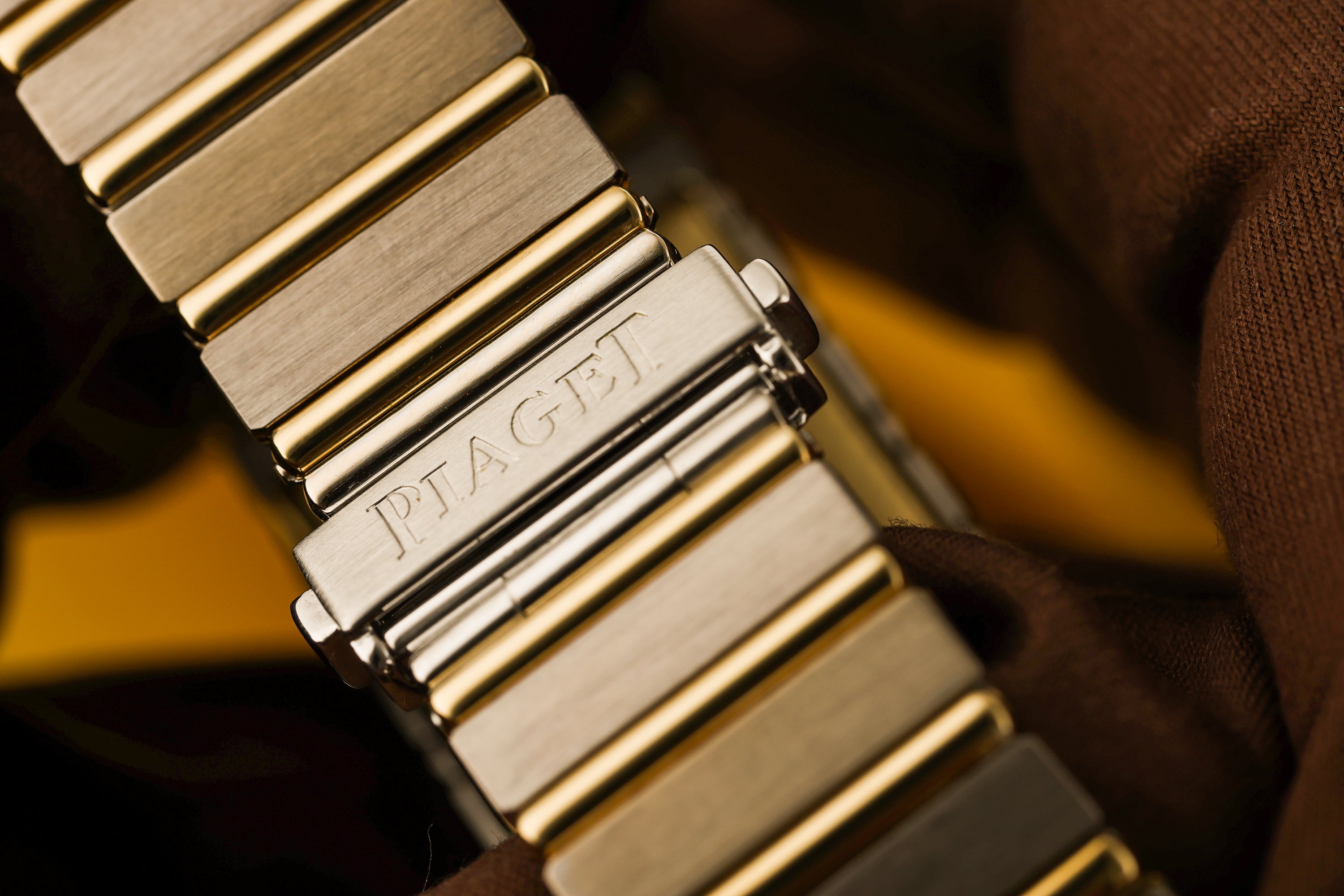 Piaget Polo Square | REF. 7131 C 701 | Black & Gold Dial | 25mm | 18k White & Yellow Gold | 1980s