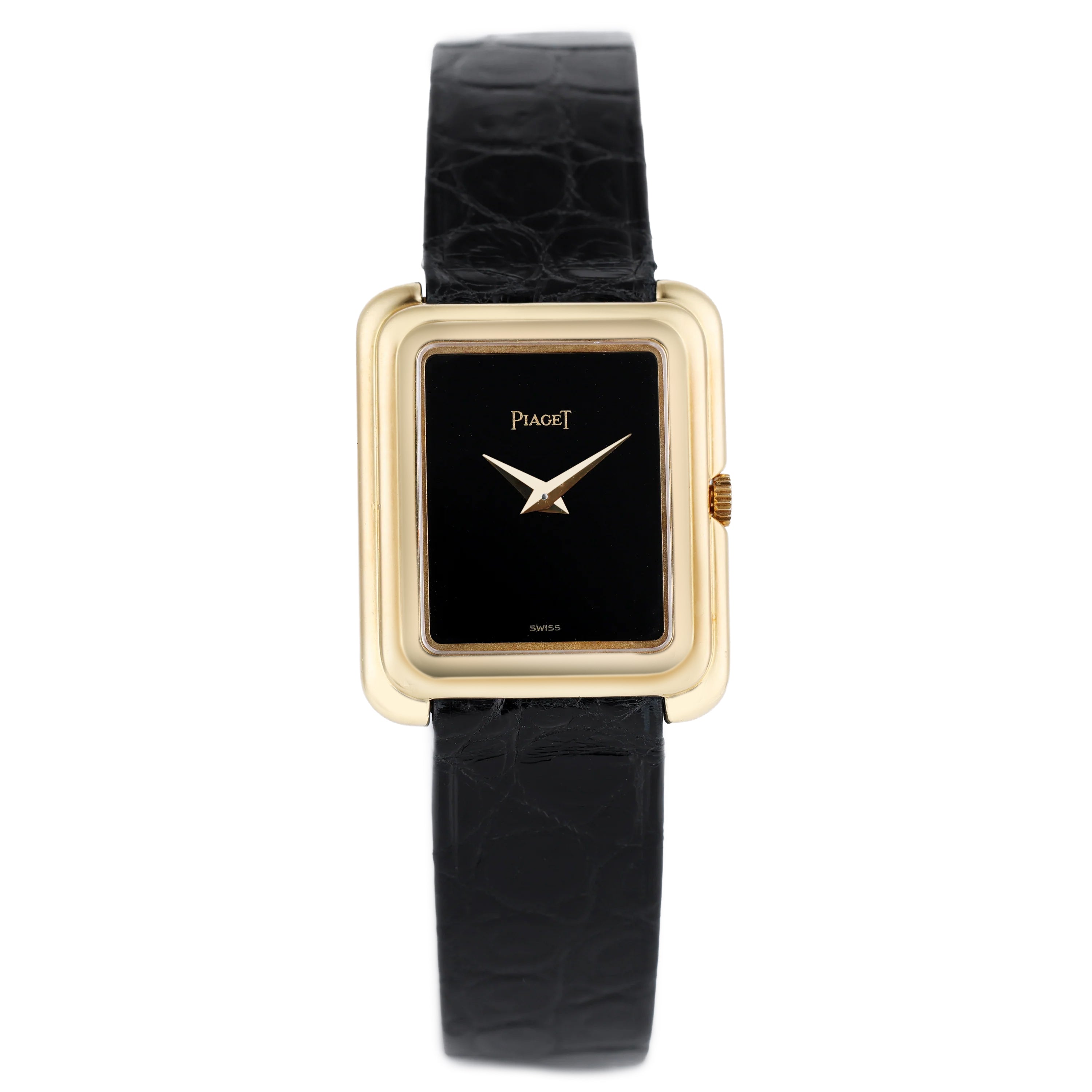 Unworn Piaget Vintage Ladies Wristwatch | REF. 44101 | Onyx Dial | Stepped Bezel | 22mm | 18k Yellow Gold | Manual Wind | 1981
