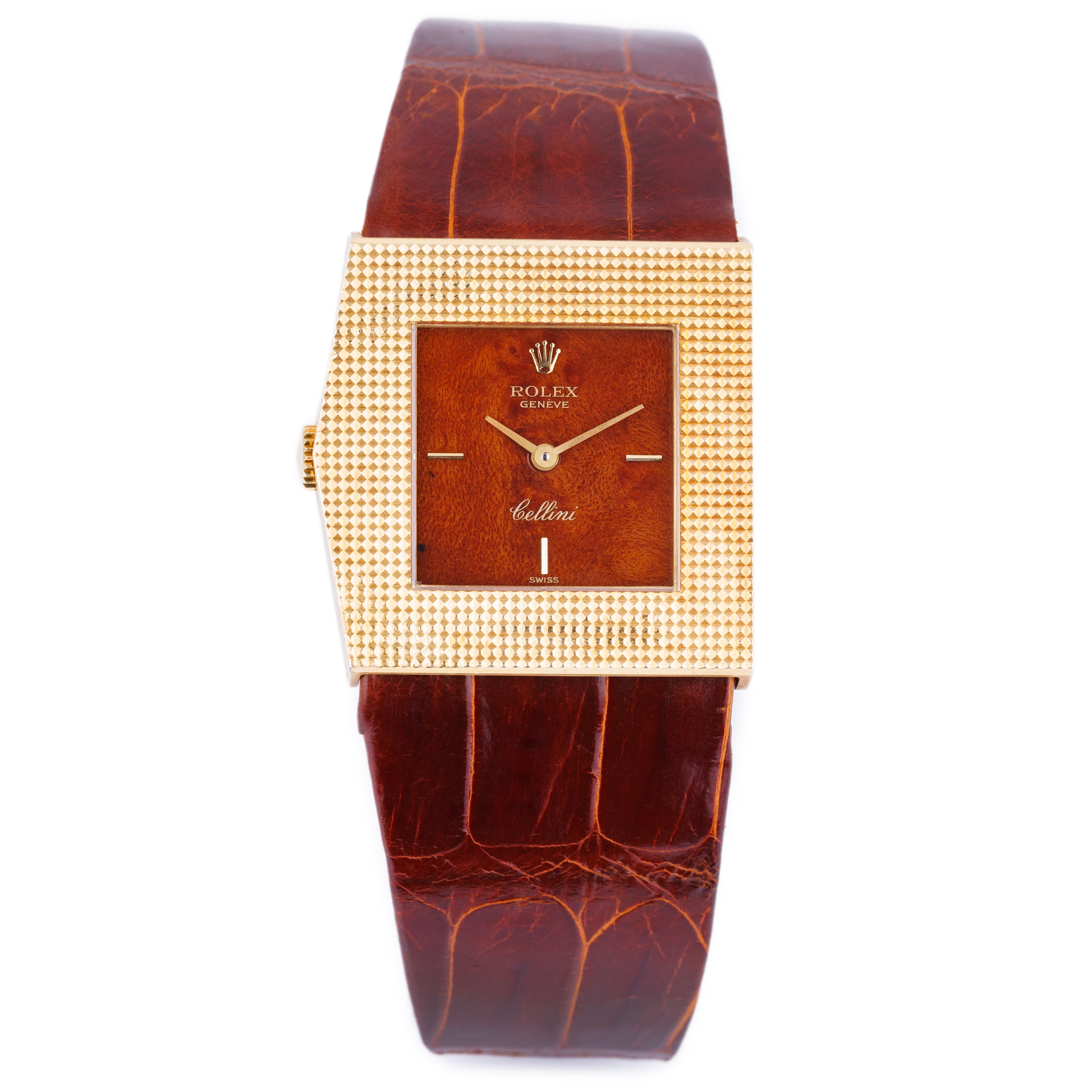 Rolex King Midas Cellini | REF. 4126 | Wood Dial | 18k Yellow Gold | 28mm | Manual Wind | 1976