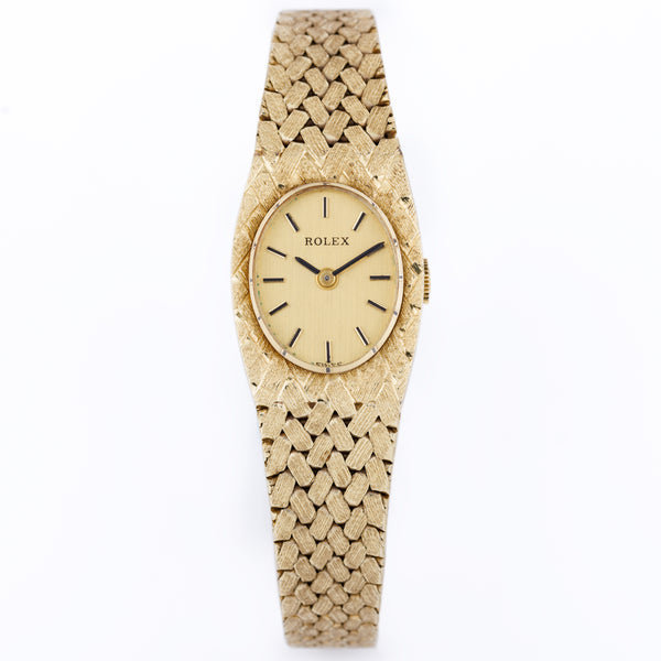 Rolex Ladies Vintage Watch | Gold Dial | Engraved Dial | 17.5mm | 14k Yellow Gold | 1963