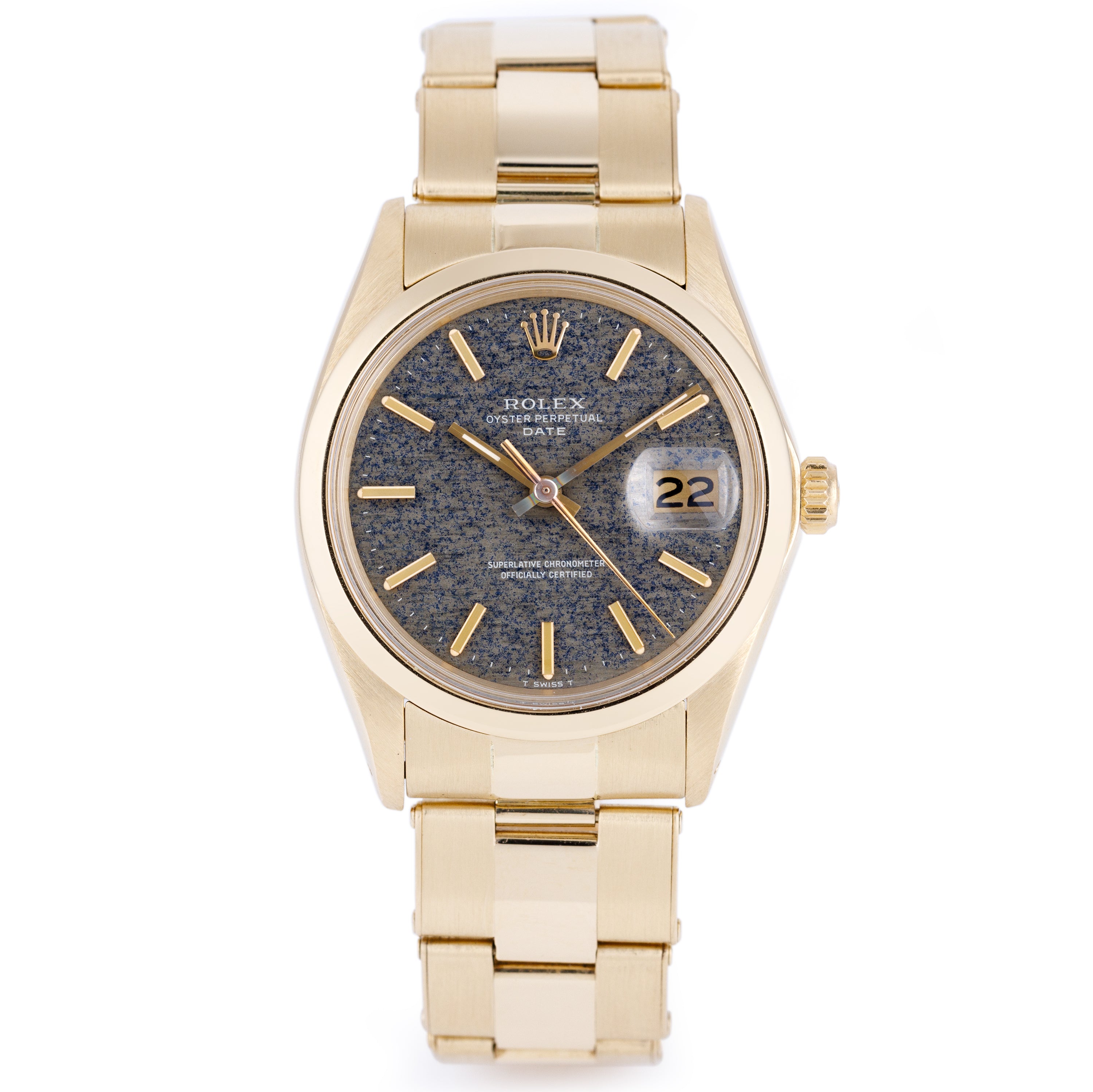 Rare Rolex Date 34 | REF. 1500 | Grey Mosaic Dial | 14k Yellow Gold | 1973