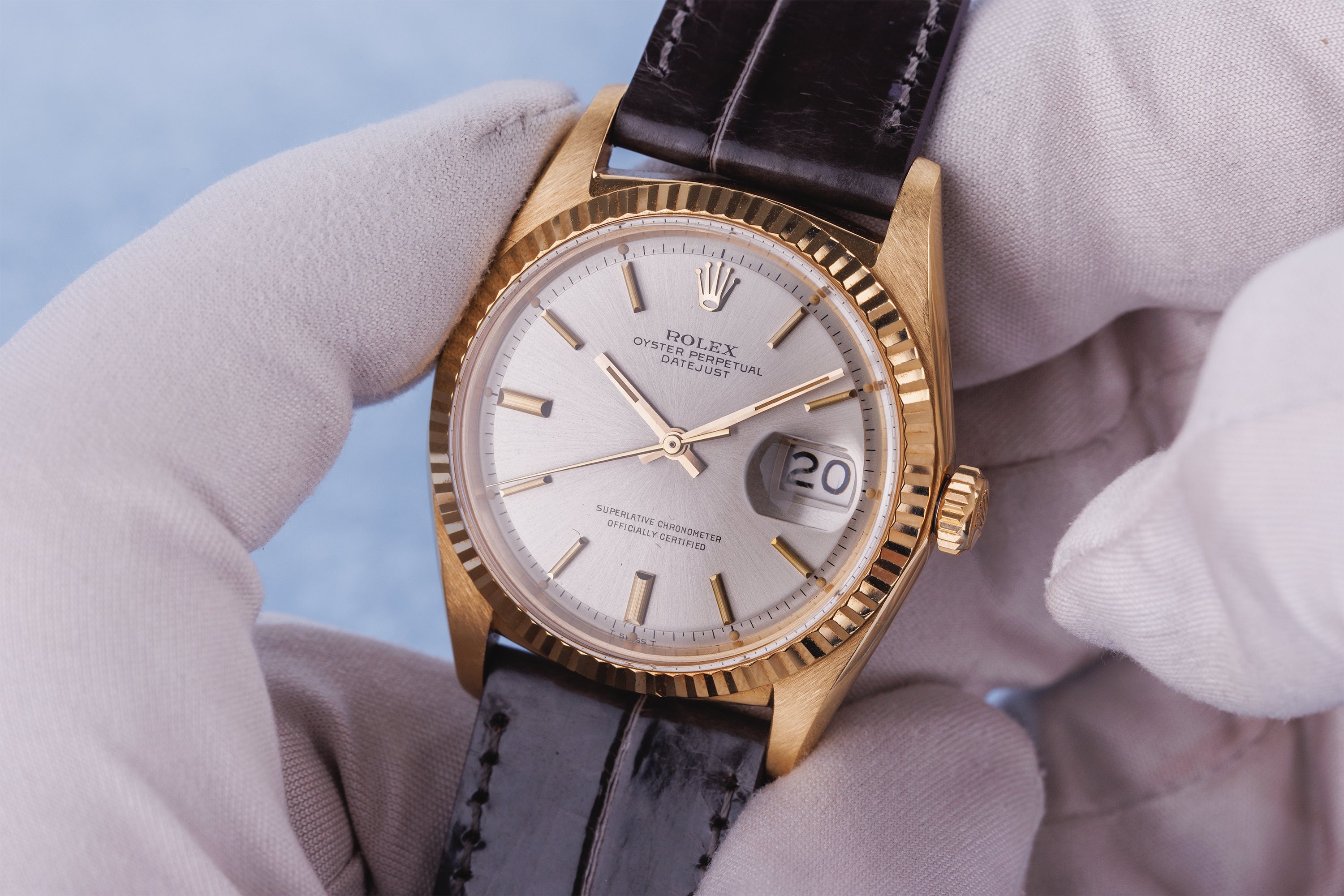 Rolex DateJust | REF. 1601/8 | Silver Dial | 36mm | 18k Yellow Gold | 1968 | Service Papers, 2023