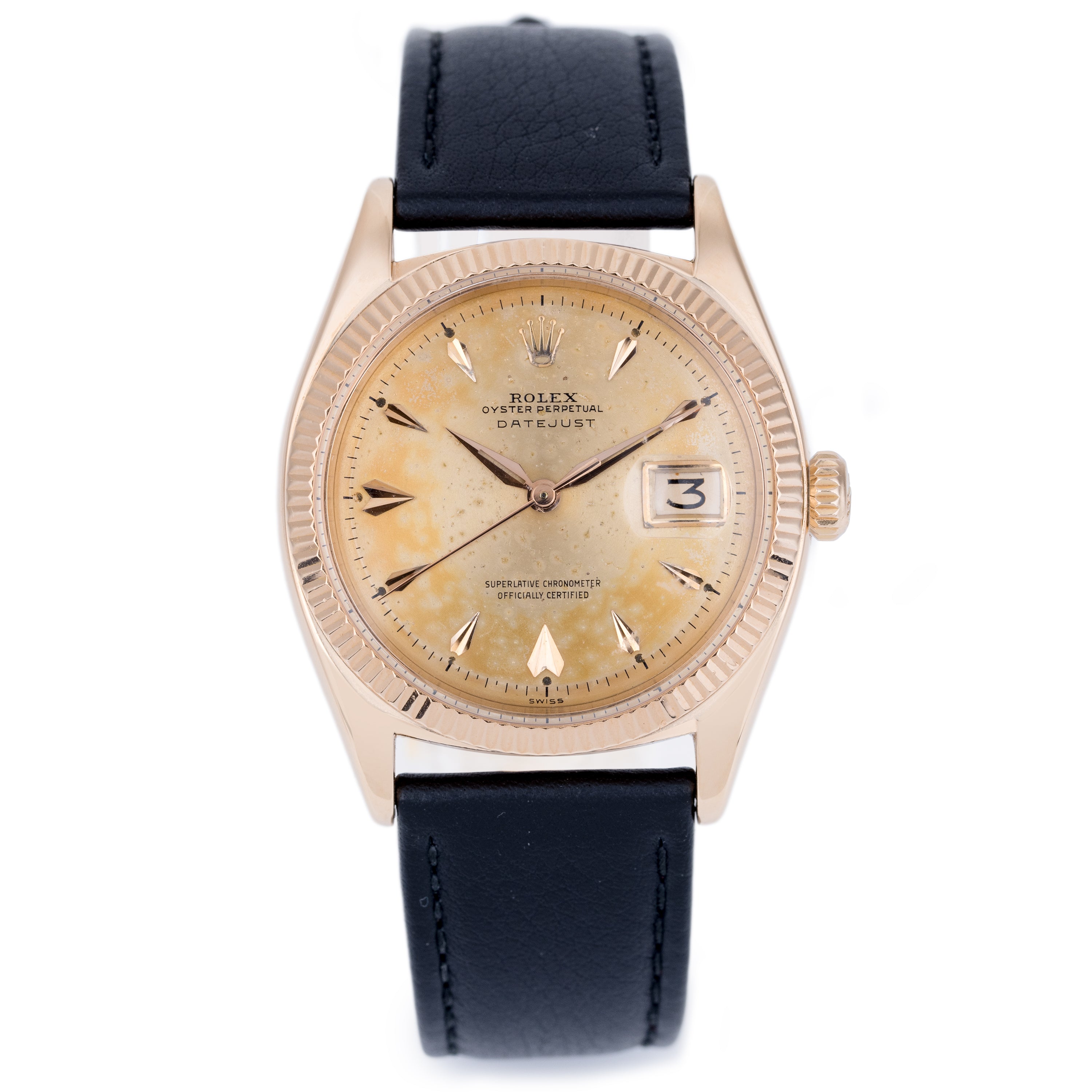 Rolex DateJust | REF. 6605 | Gold Dial | 36mm | 18k Rose Gold | 1959