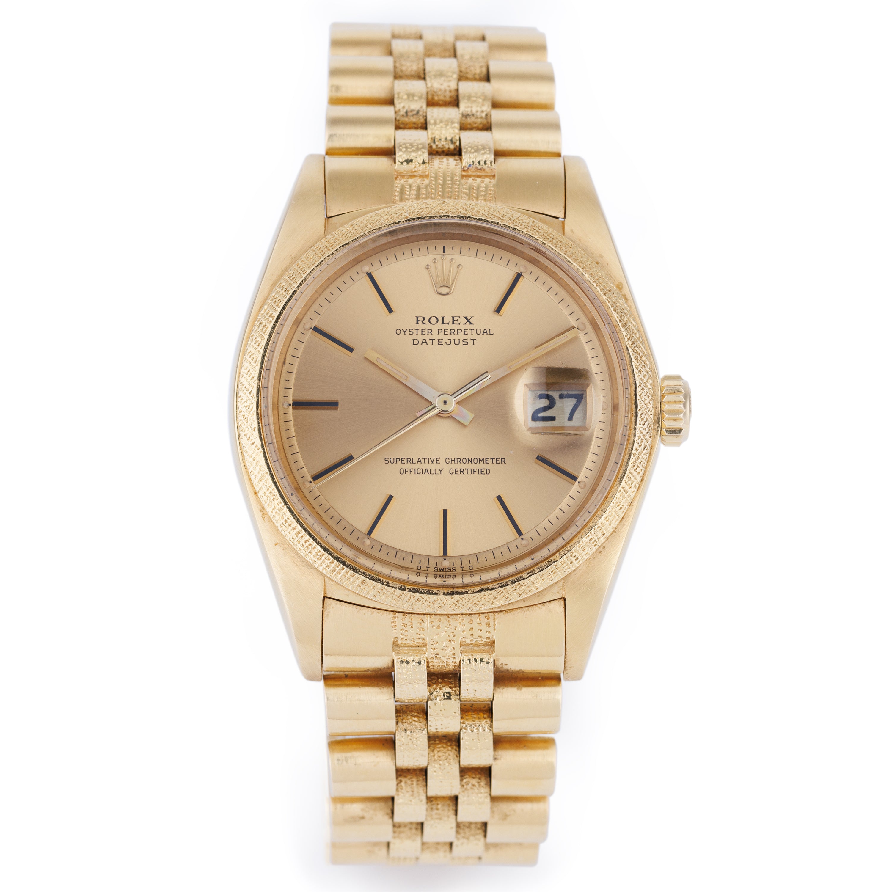 Rare Rolex DateJust Morellis Finish | REF. 1611 | Gold Dial | 18k Yellow Gold | 1977