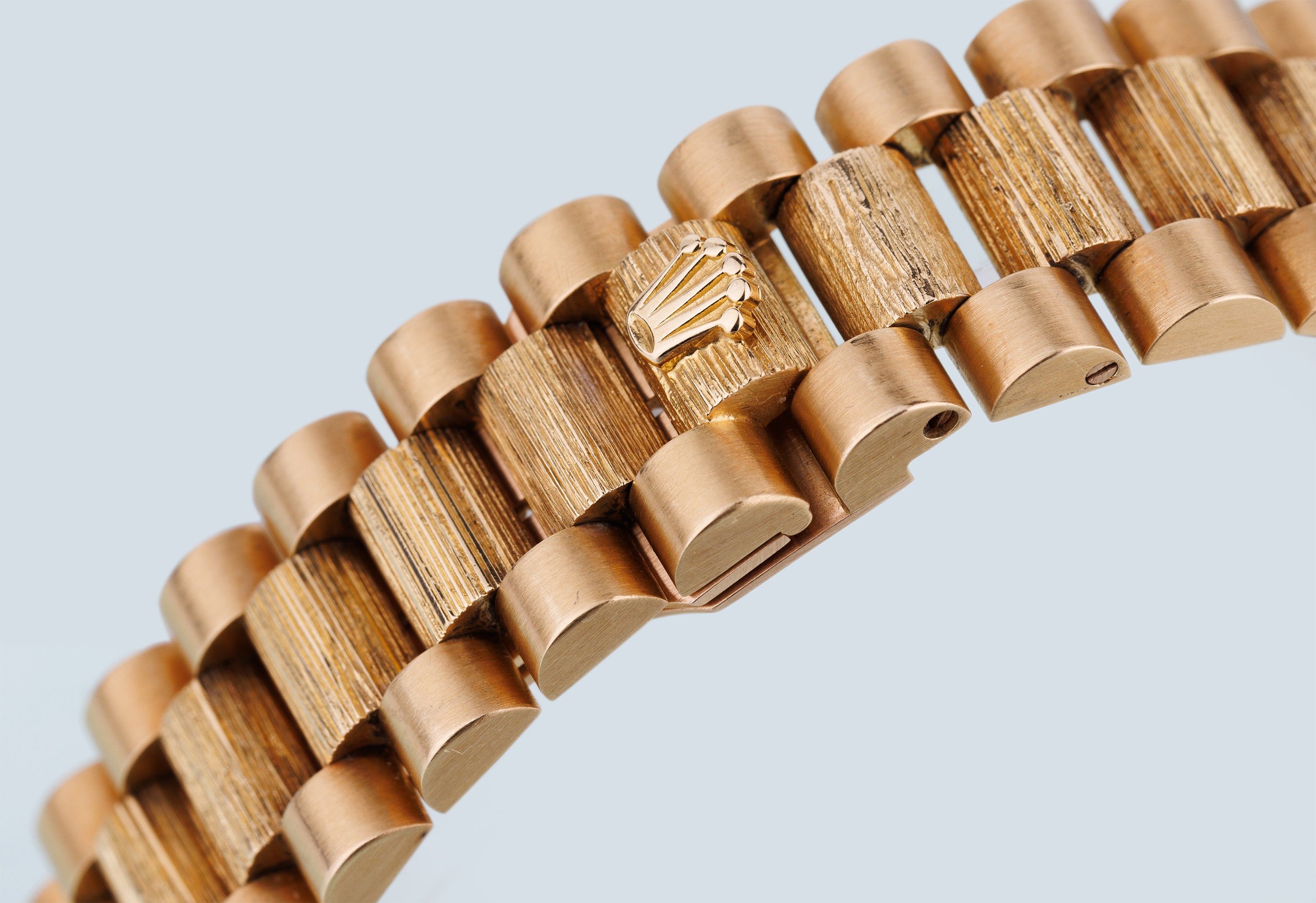 Rolex Day-Date | REF. 18078 | Cherry Red 'Stella' Diamond Dial | Bark Finish | 18k Yellow Gold | 1979