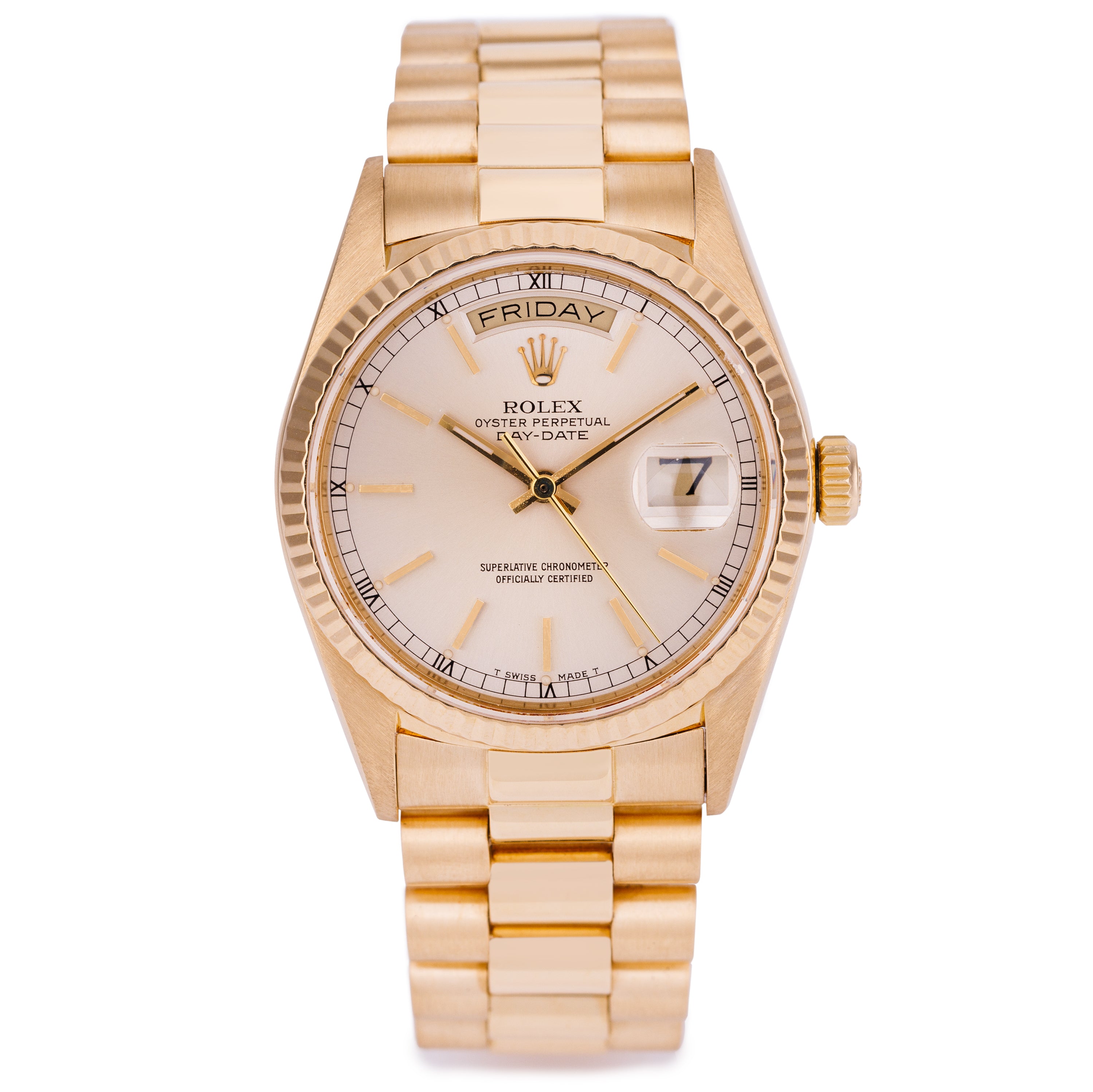 Rolex Day-Date | REF. 18038 | Silver Dial | 18k Yellow Gold | 1987