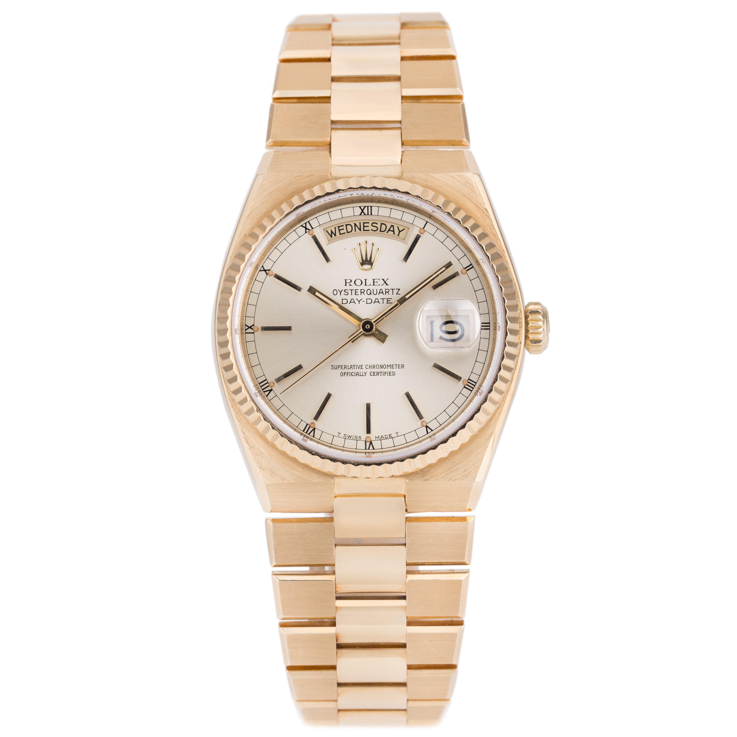 Rolex Day-Date Oysterquartz | REF. 19018 | Black Dial | 36mm | 18k Yellow Gold | 1980