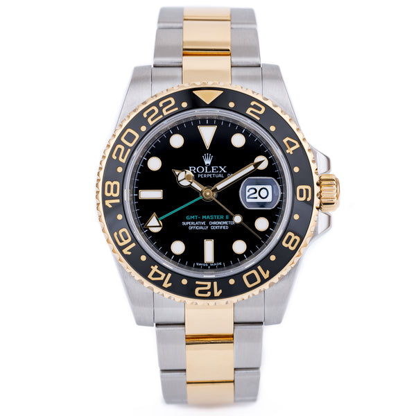 Rolex GMT-Master II | REF. 116713LN | Stainless Steel & 18k Yellow Gold | Black Dial | Box & Papers | 2009