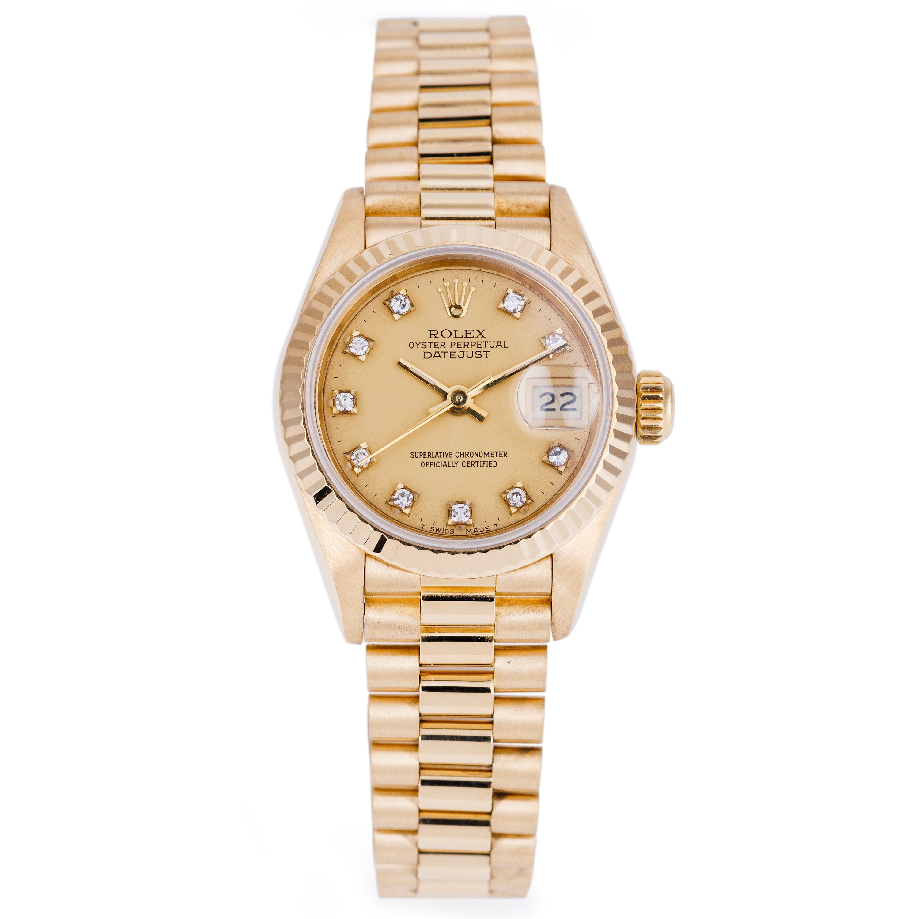 Rolex Lady DateJust 26mm | REF. 69178 | Gold Diamond Dial | 18k Yellow Gold | Box & Papers | 1987