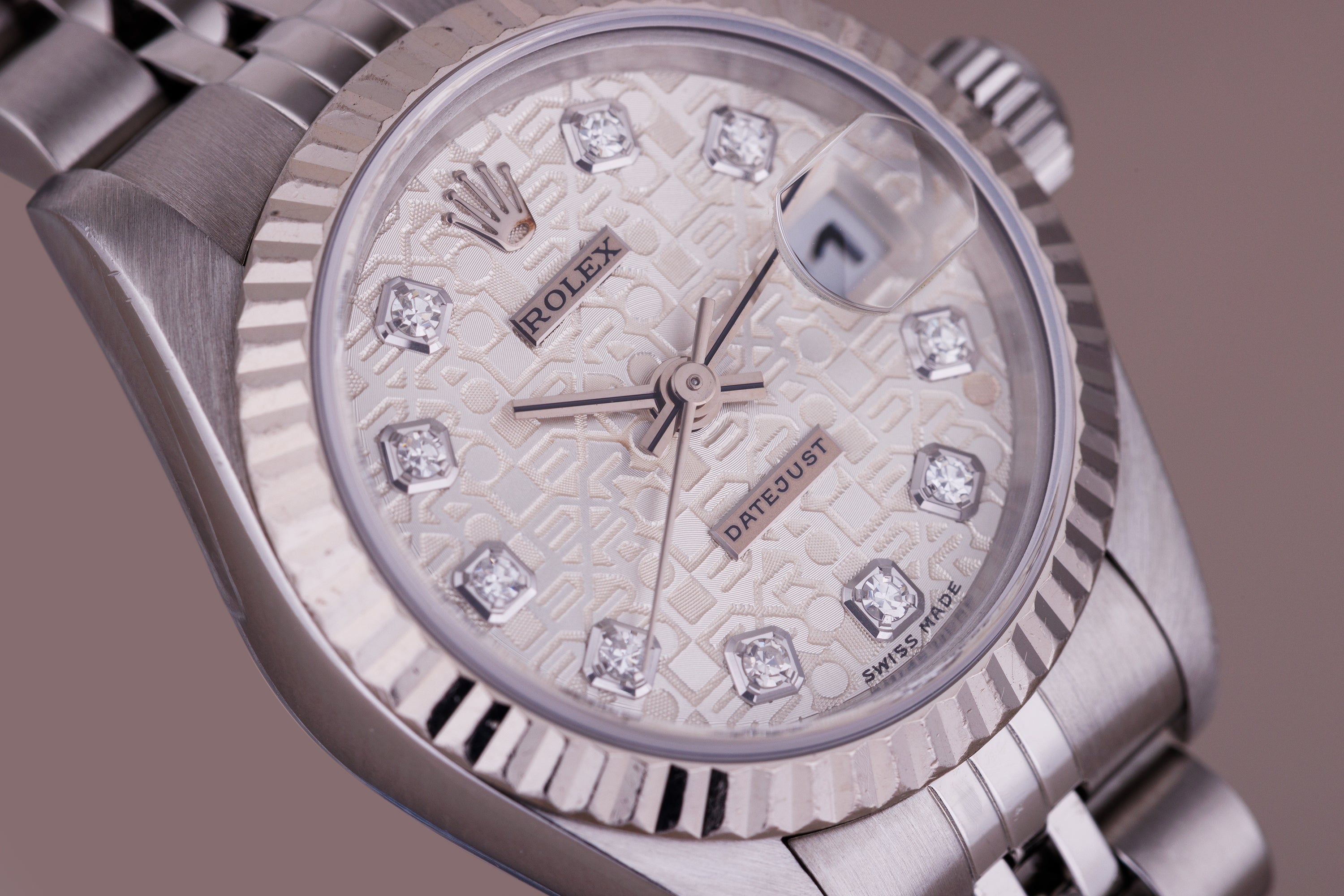 Rolex Lady DateJust | REF. 69174 | Silver Jubilee Diamond Dial | 26mm | Stainless Steel & 18k White Gold Bezel | 1997