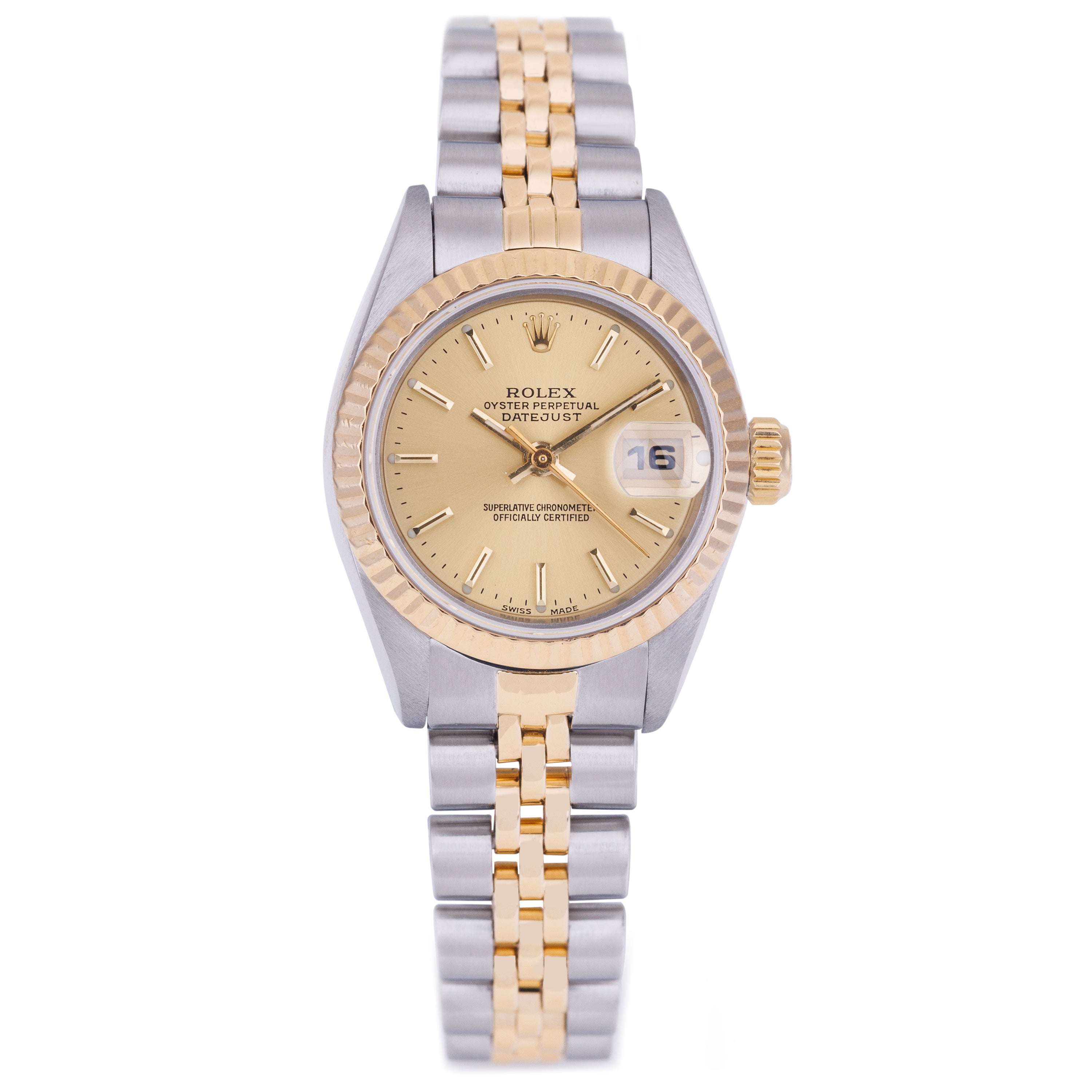 Rolex Lady DateJust 26mm | REF. 69173 | Stainless Steel & 18k Yellow Gold | Gold Dial | 1989
