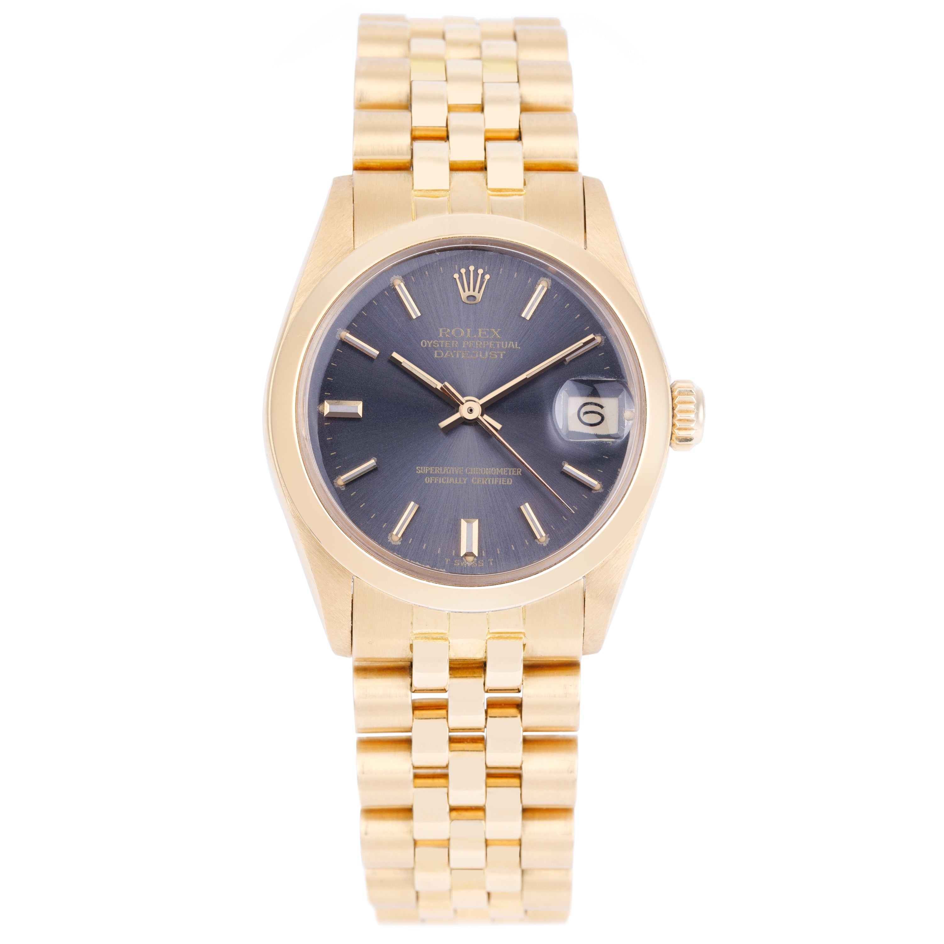 New Old Stock: Rolex DateJust 31mm | REF. 6824 | 18k Yellow Gold | Grey Dial | 1977