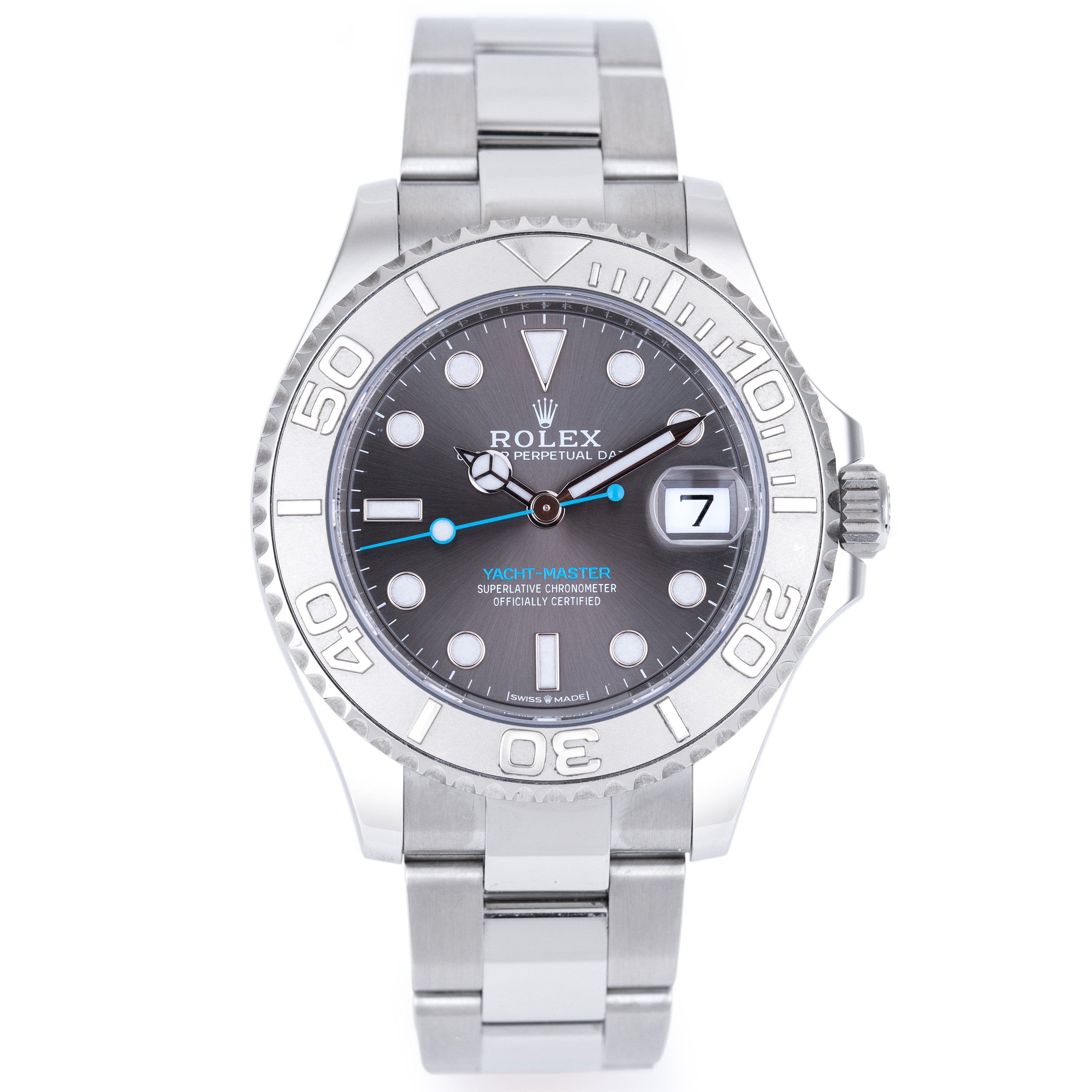 Rolex Yacht-Master 37 | REF. 268622 | Stainless Steel & Platinum | Rhoidum Dial | Box & Papers | 2022