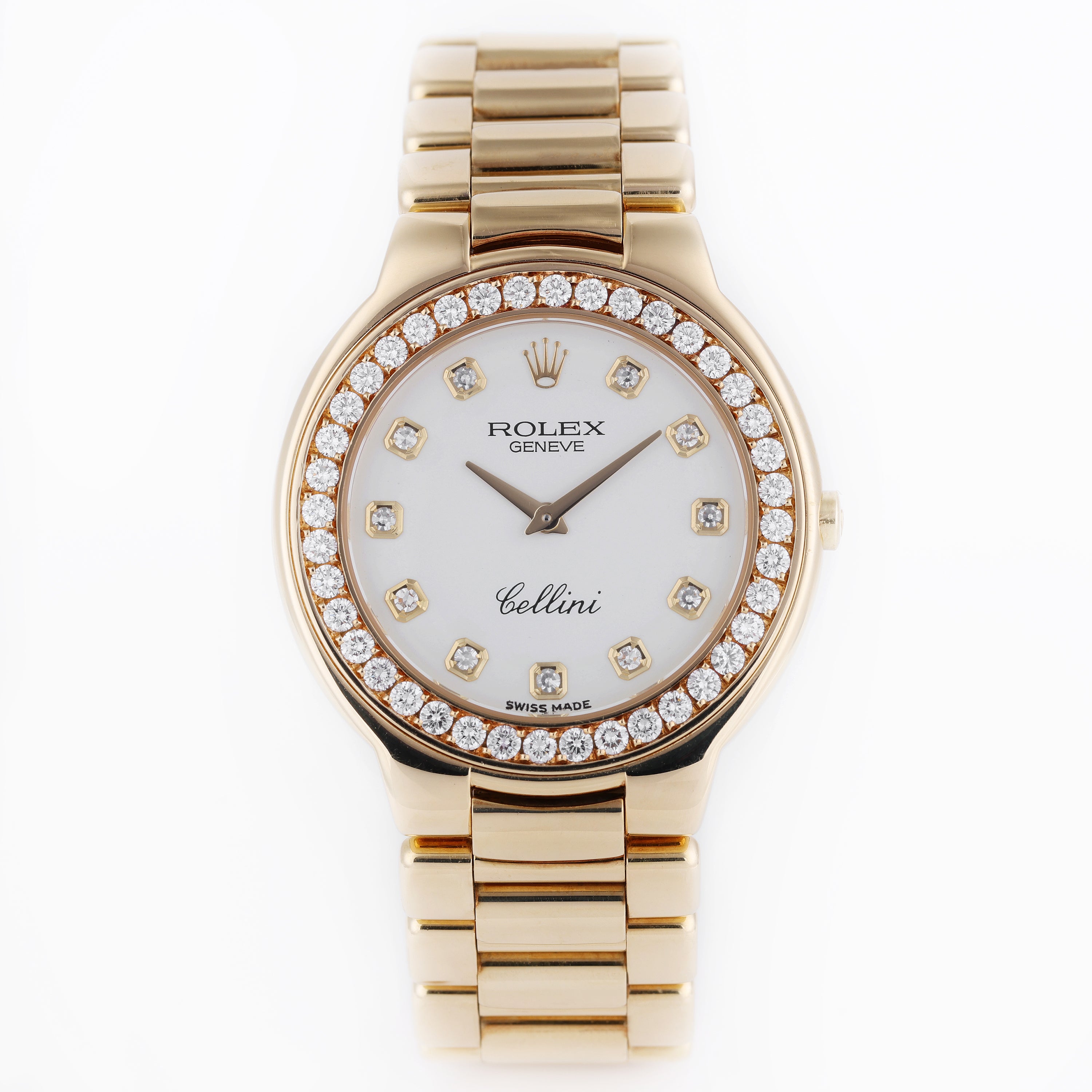 Rolex Cellini | REF. 6663 | White Diamond Dial | 36.5mm | 18k Yellow Gold | 1991